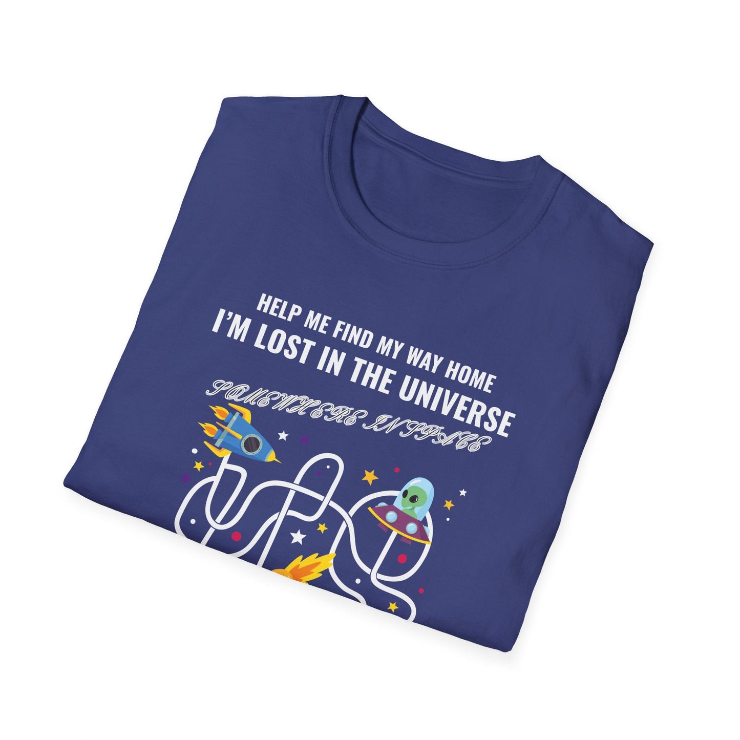 Lost in the Universe Maze TShirt Unisex Cotton Funny Space Puzzle Tee