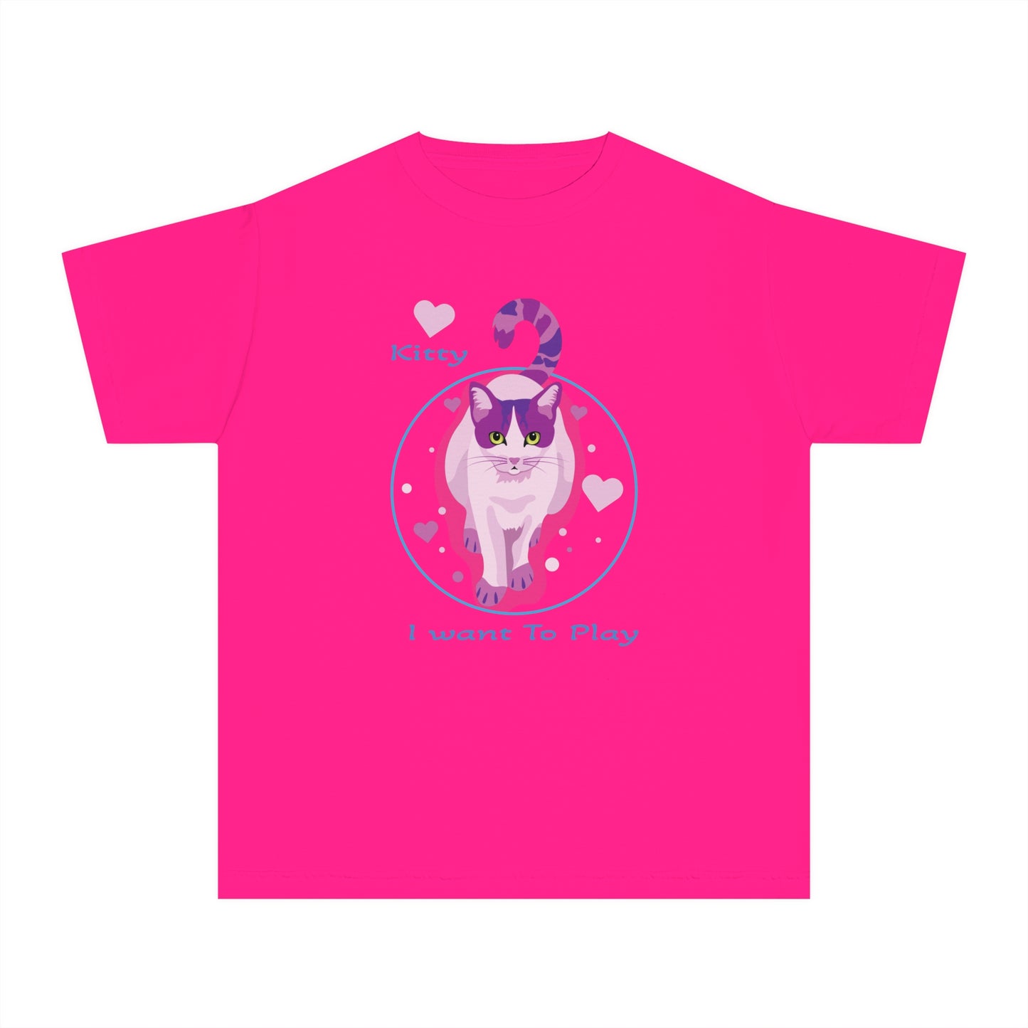 Youth Tee Shirt with Fancy Cat