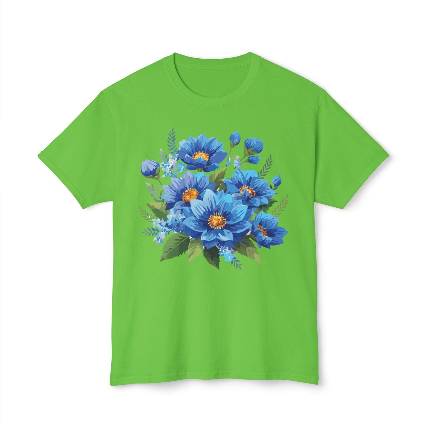 Unisex Floral T Shirt with Vintage Flower Art Print HD Cotton Tee Designed In USA