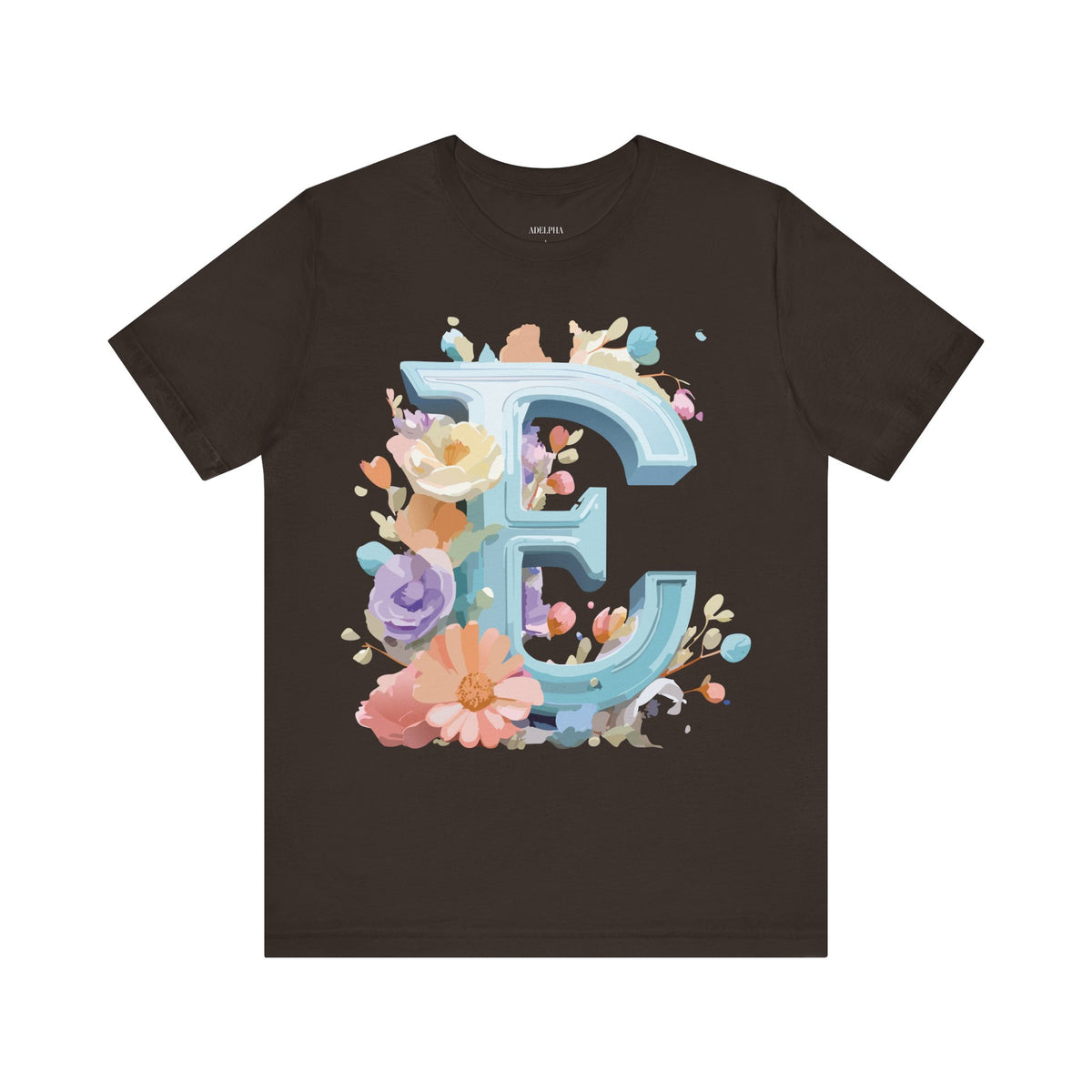 Letter E Graphic Unisex Cotton Bella+Canvas Tee with Art Letter Design