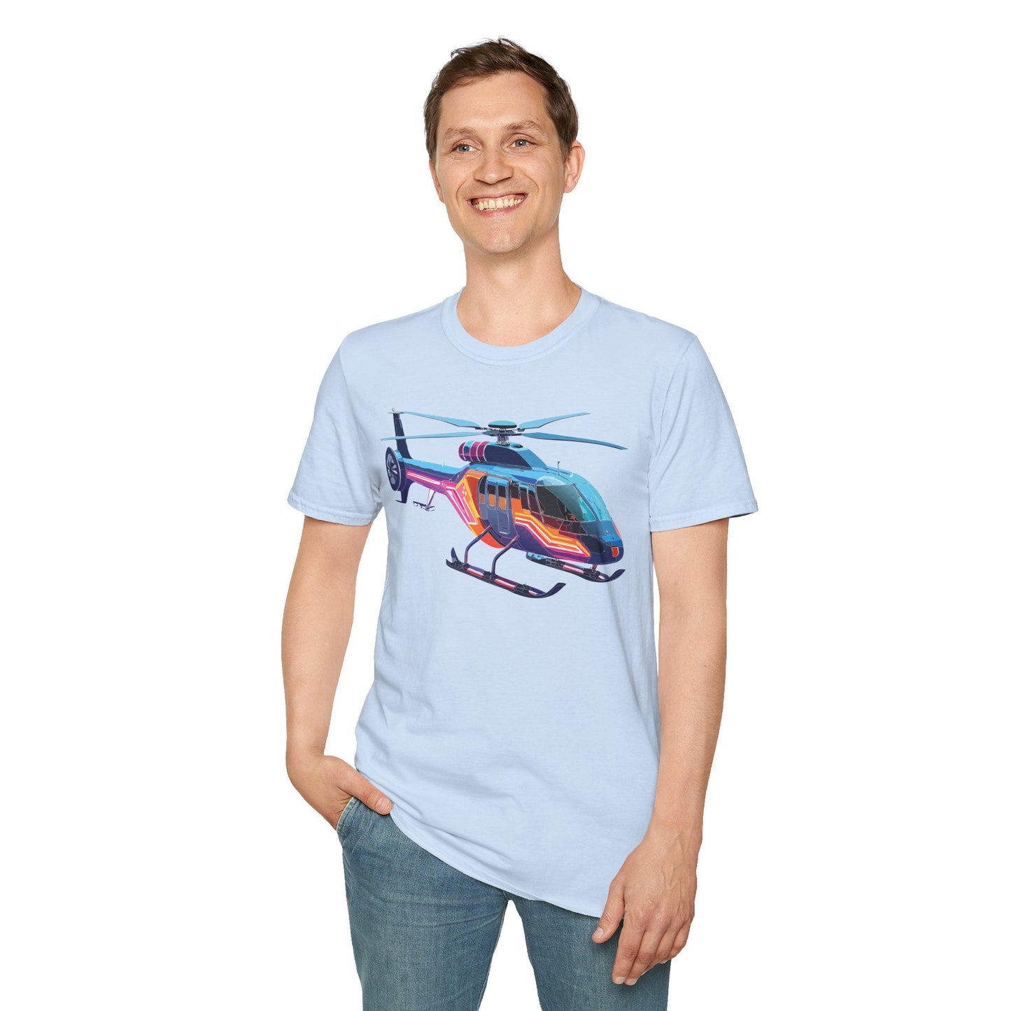 Chopper Helicopter T Shirt Unisex Softstyle 100 Percent Ring Spun Cotton Premium Tee