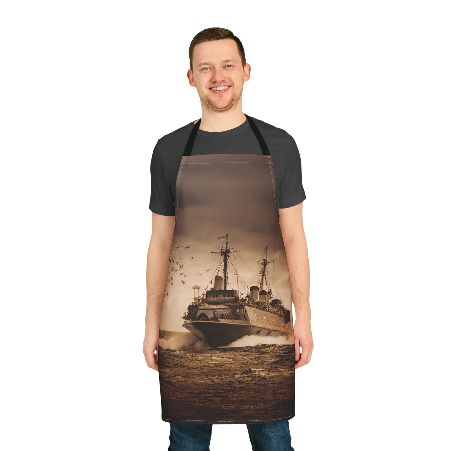 Ship 100% Polyester Stain-resistant 31.5 x 25.6 | Art Print Canvas Apron 1