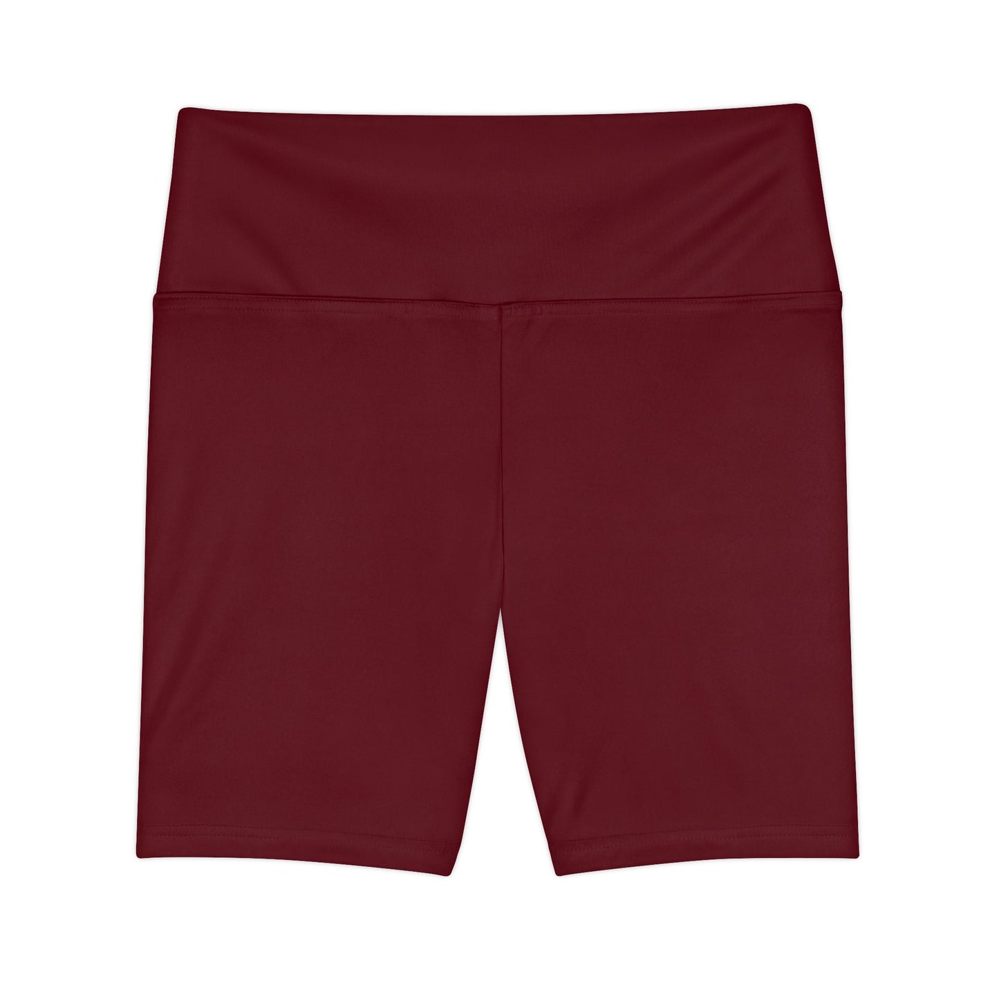 Black Cherry Red Women’s High-Waist Workout Shorts — Burgundy Athletic Biker Shorts