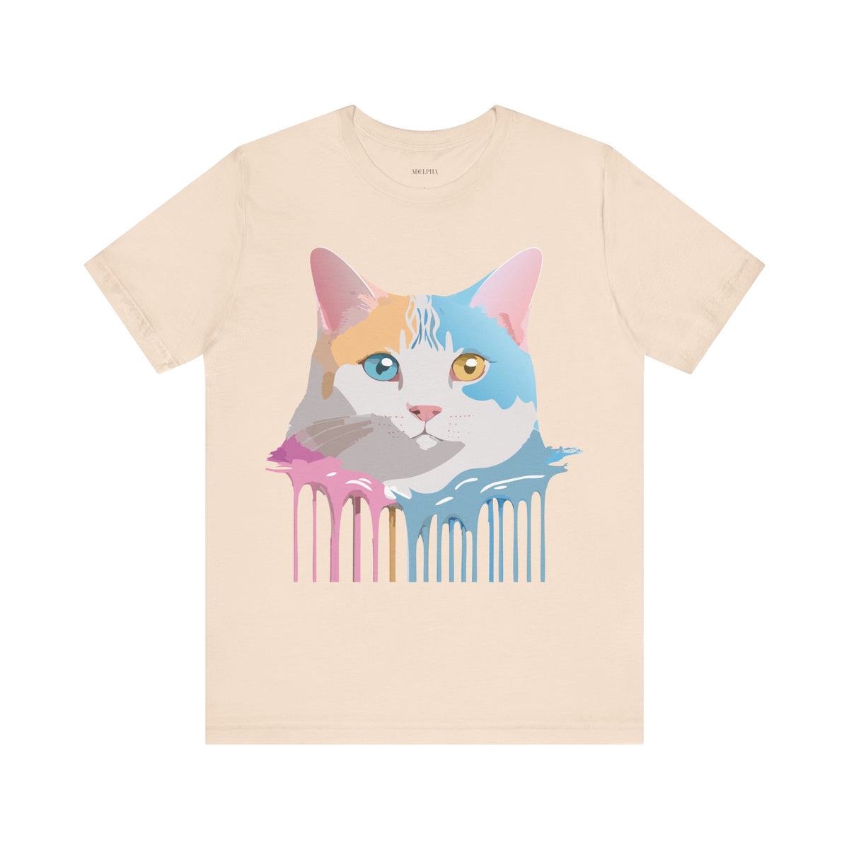 Cat Graphic Unisex Cotton Bella+Canvas Tee with Art Animal Design e109