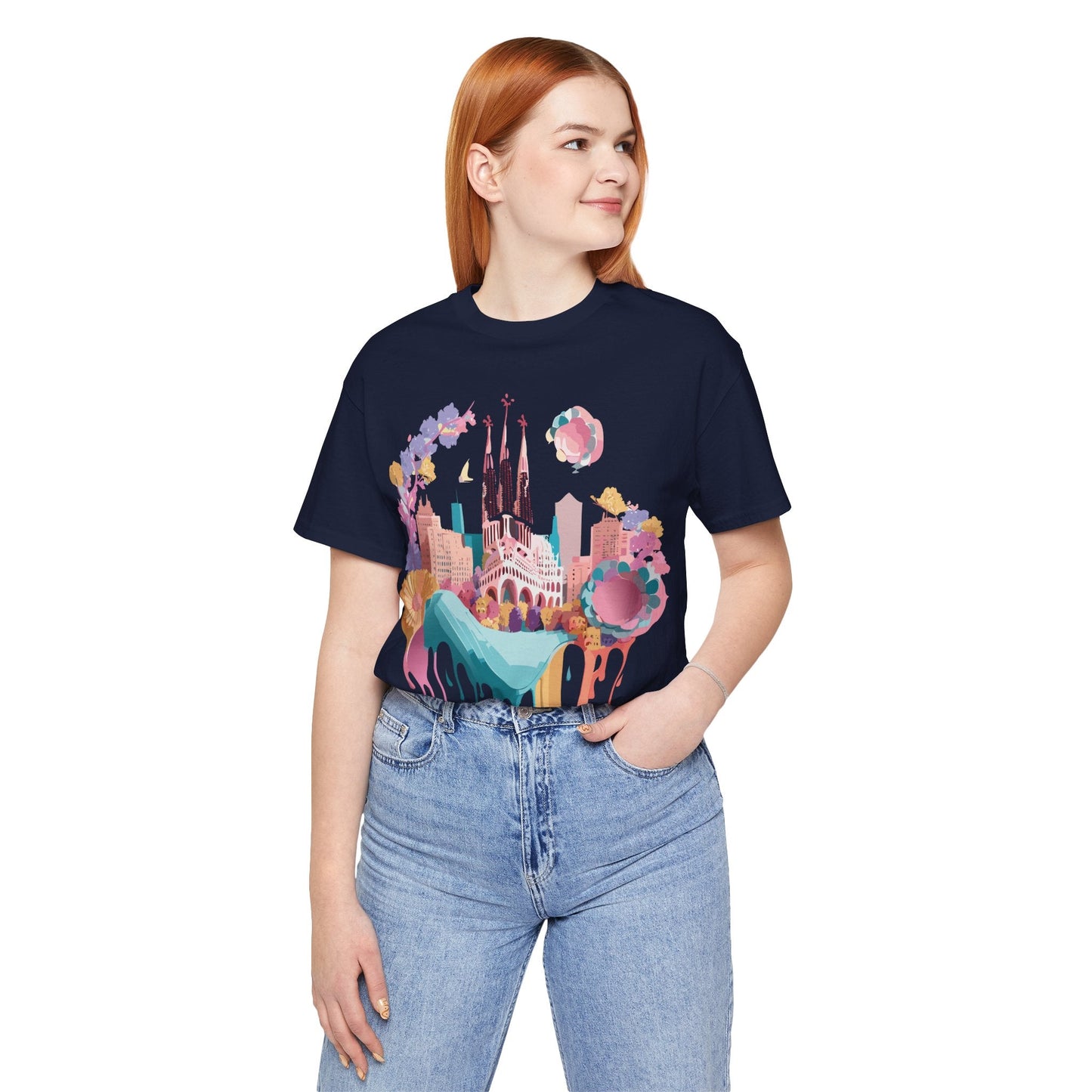 Tourist Shirt Barcelona Graphic Tee Unisex Vintage Style Adelpha Artwork Art Design Tee