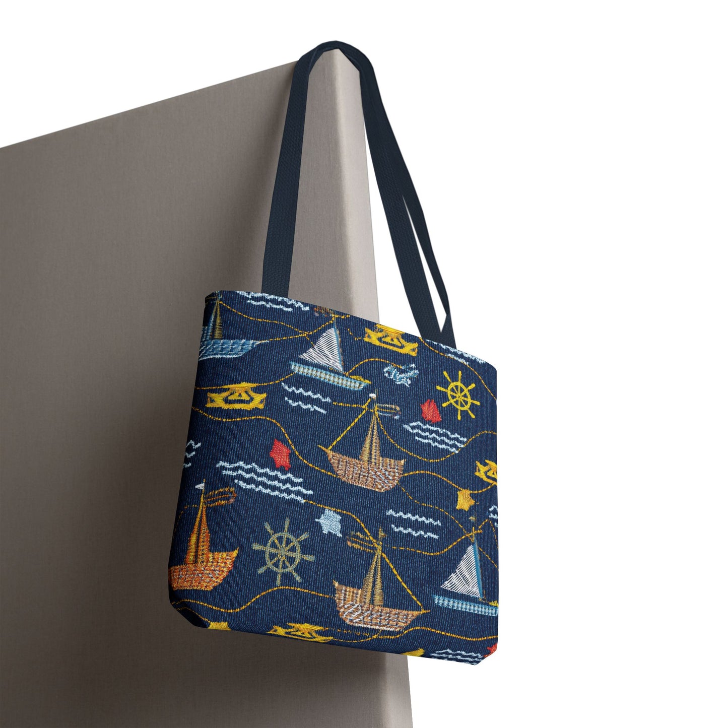 Denim Fabric Imitation Print Unisex Canvas Bag Poly Spun 3 Sizes Tote Bag 182-13