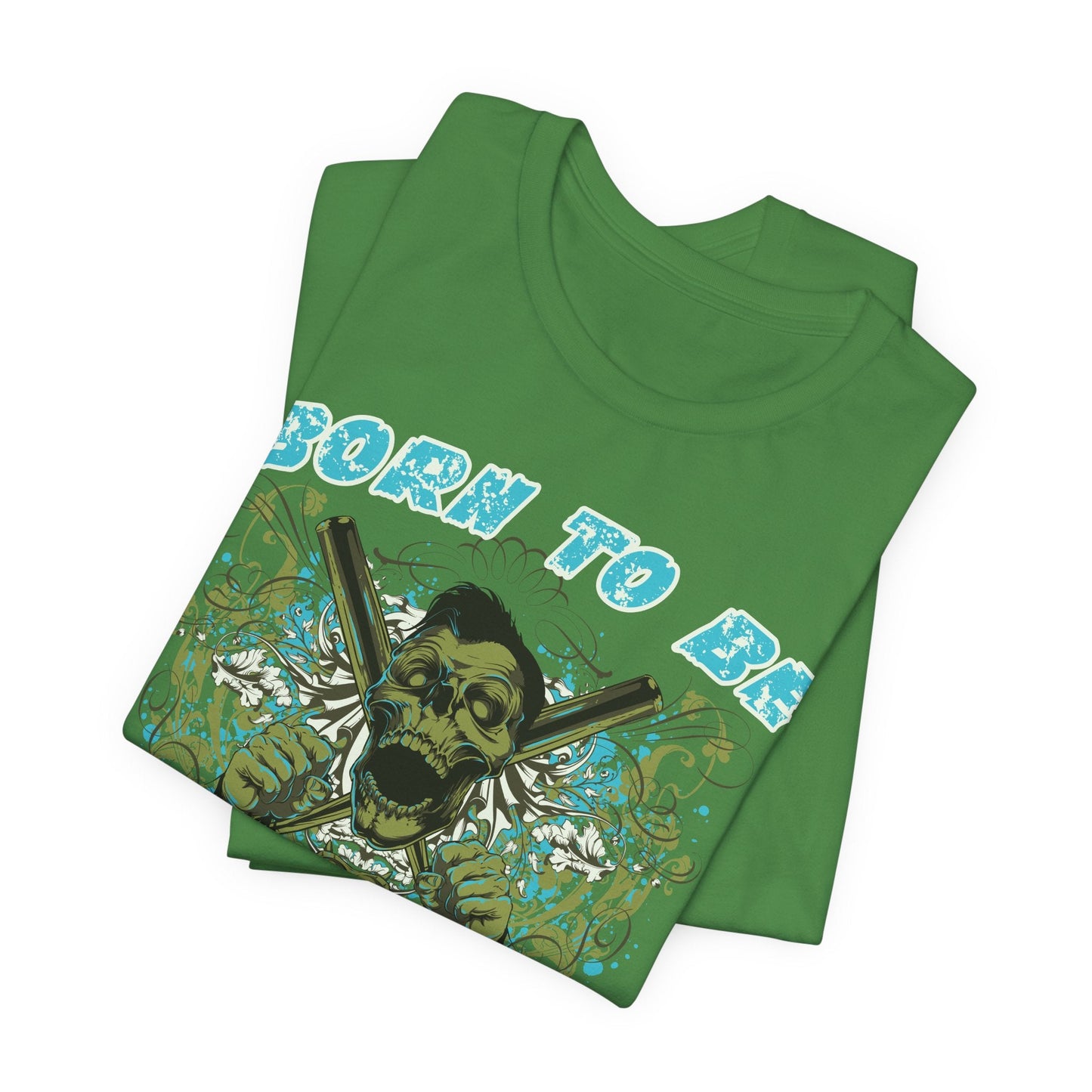 Born To Be Cage Fighter Tee Skull Crossed Knives Graphic T-Shirt
