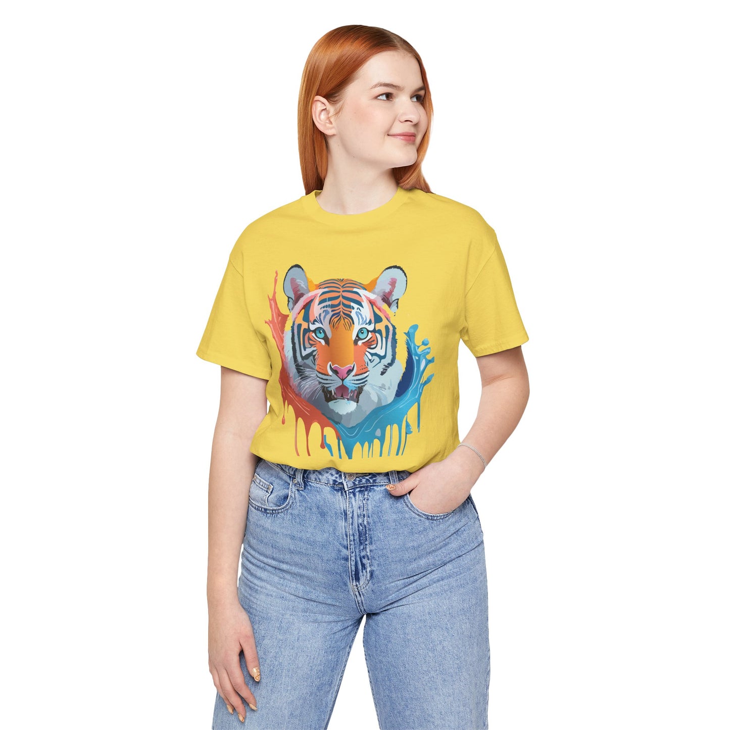 Unisex Tiger Tee, Animal Shirt, Tee Shirt with Tiger, Art T-Shirt, Animal Tees, Big Cat Shirt, Art Design T-Shirt 5