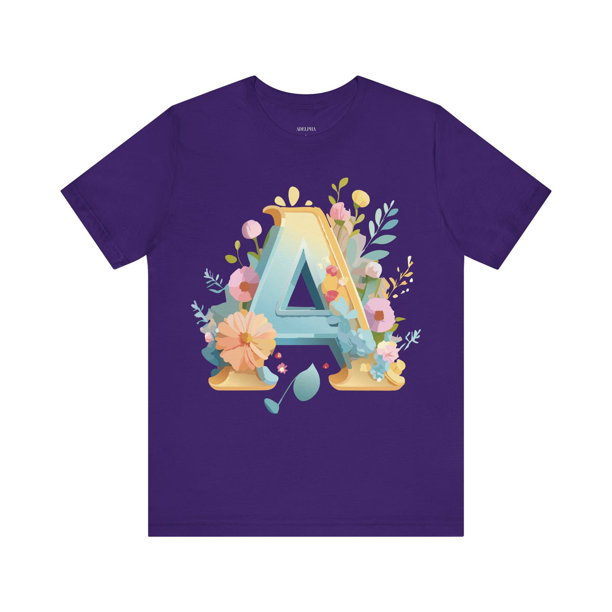 Letter A Graphic Unisex Cotton Bella+Canvas Tee with Art Letter Design