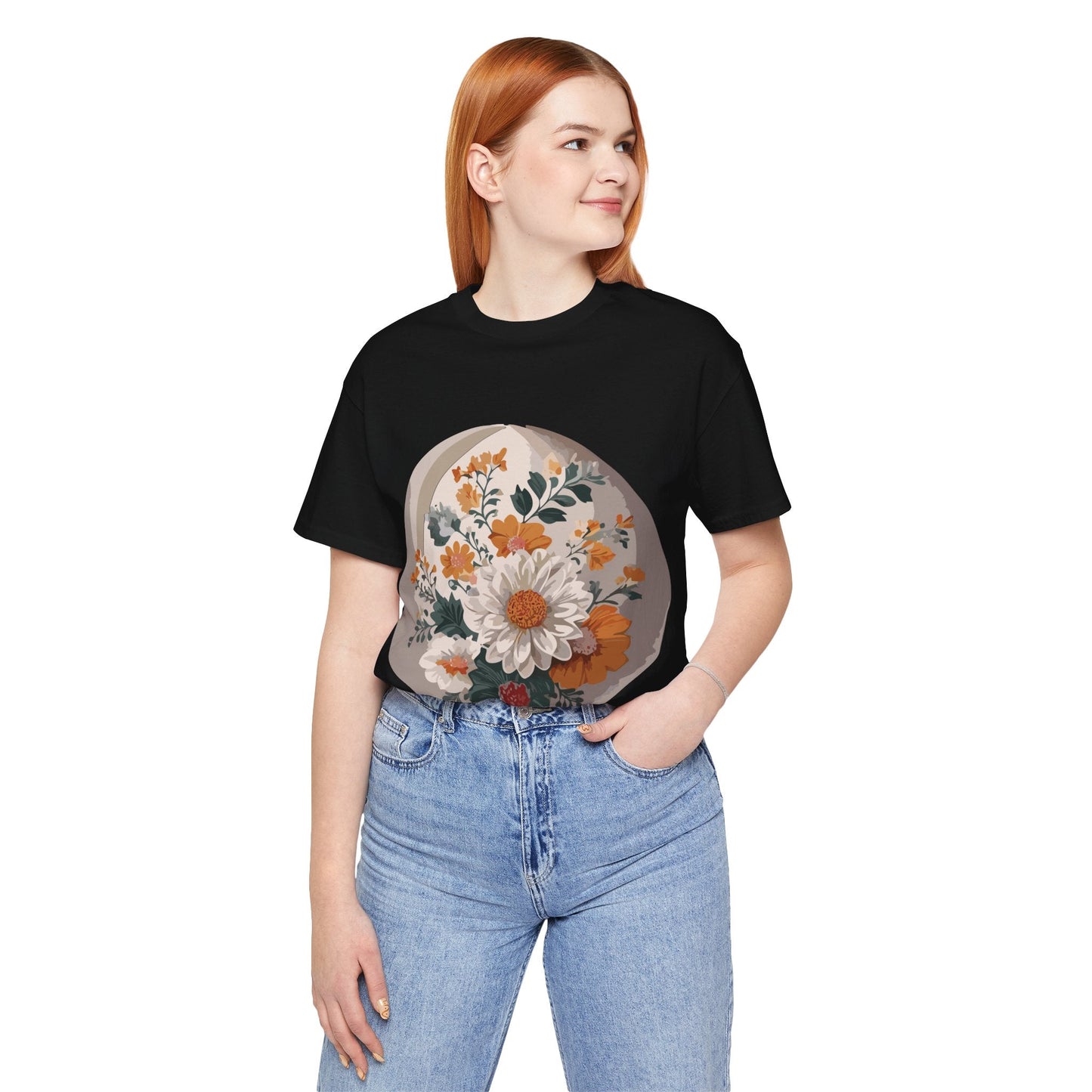 Retro2Nova Floral Shirt Unisex Jersey Short Sleeve Tee From Flowers Collection Free Shipping