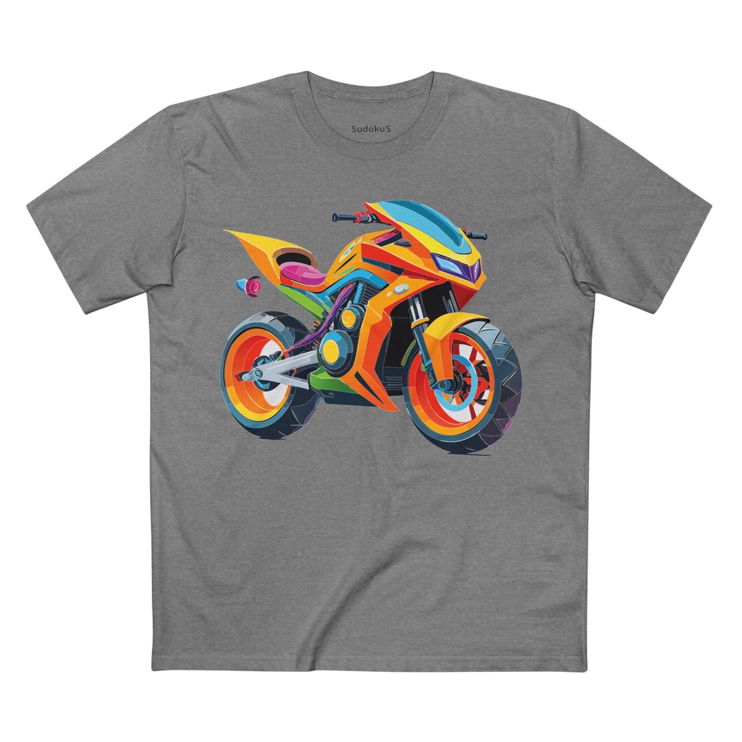 Moto Bike Graphic Unisex 100 Cotton Staple Tee 3