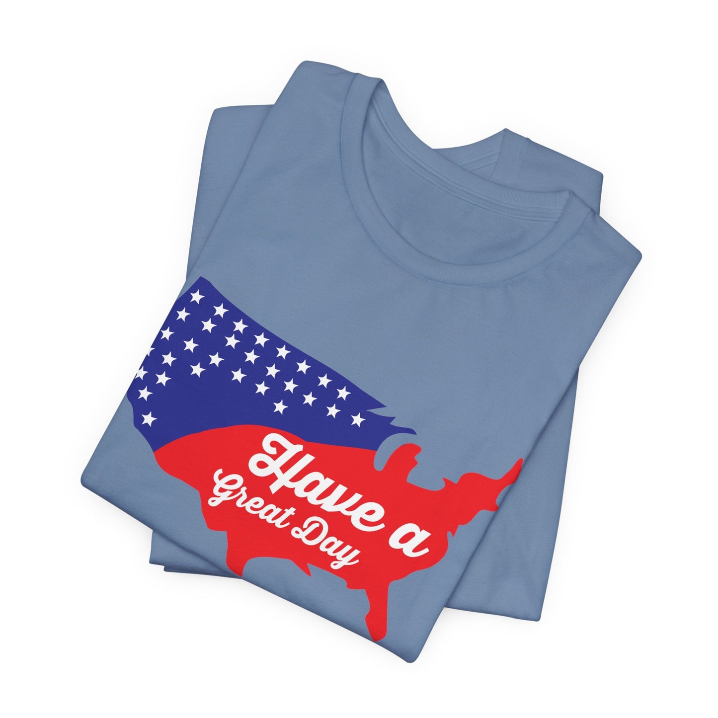 USA Map Patriotic Graphic Unisex Cotton T-Shirt 021