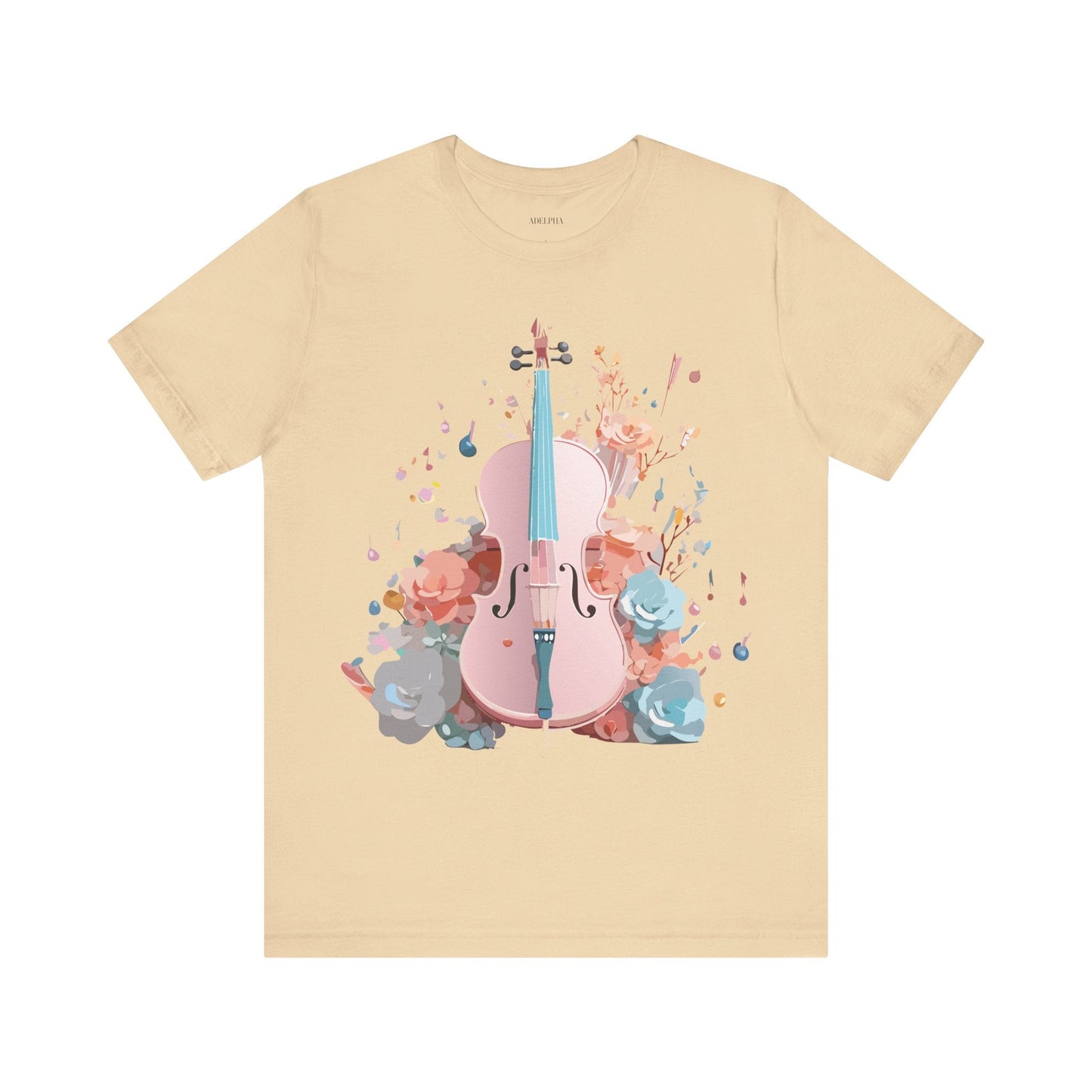 Music Graphic Unisex 100 Cotton Vintage Art with Musical Elements Tee 12
