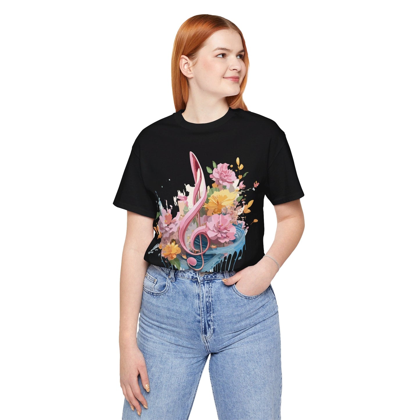 Music Graphic Unisex 100 Cotton Vintage Art with Musical Elements Tee 139
