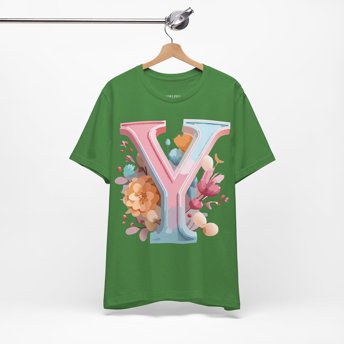 Letter Y Graphic Tee Unisex Short Sleeve Vintage Inspired Artwork Adelpha Premium