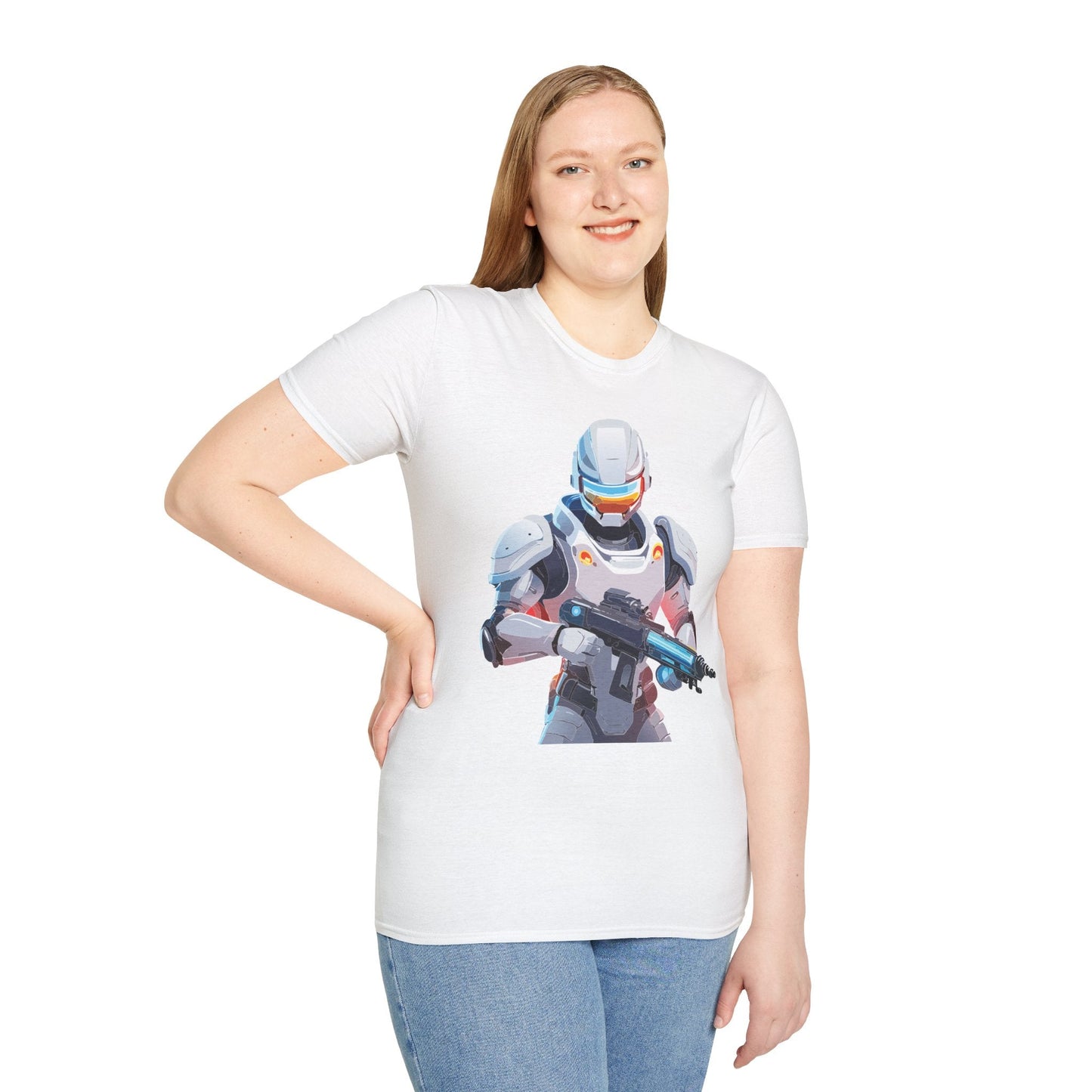 Robocop Themed Unisex Softstyle T Shirt With Robocop Art Design Cotton Tee Premium Comfort