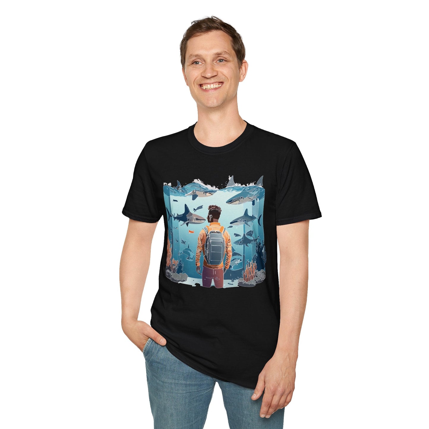 Ocean Graphic Unisex Softstyle Cotton Tee 4