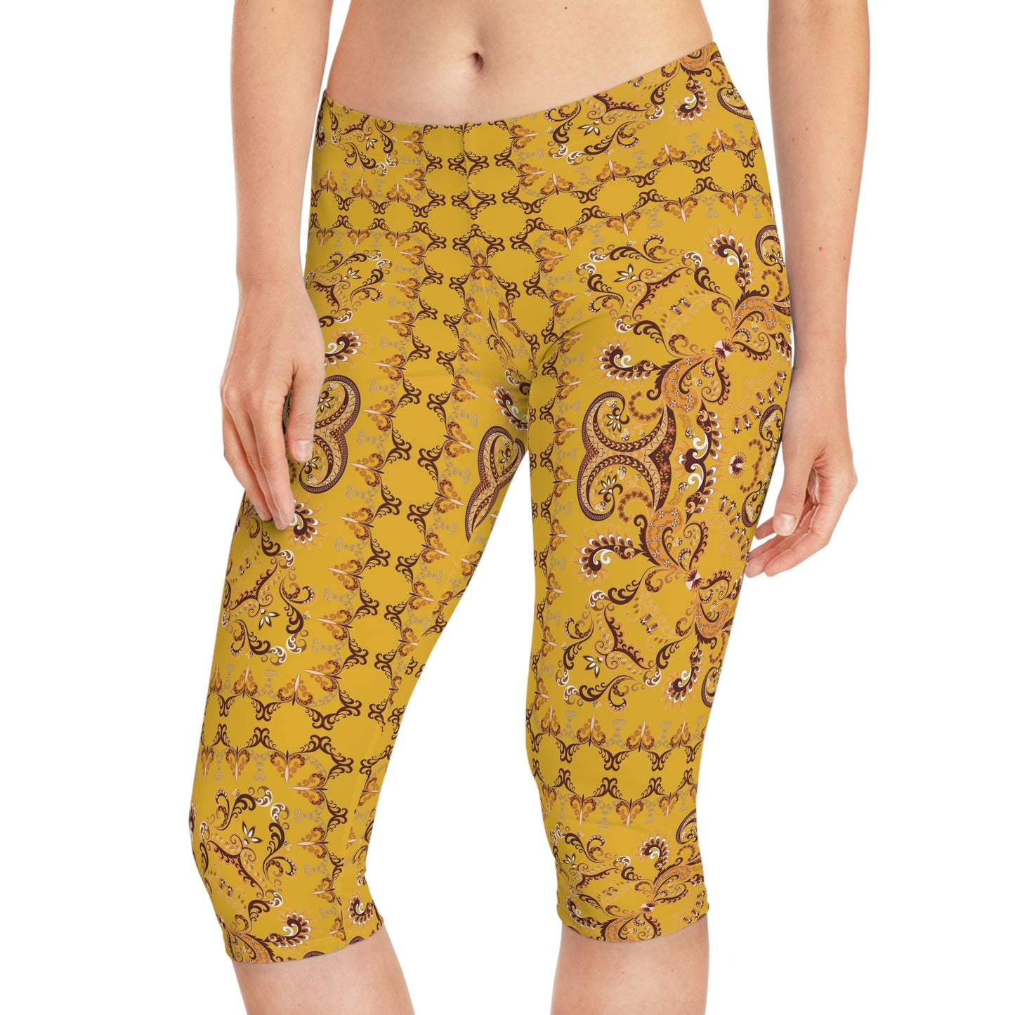 Capri leggings with traditional print