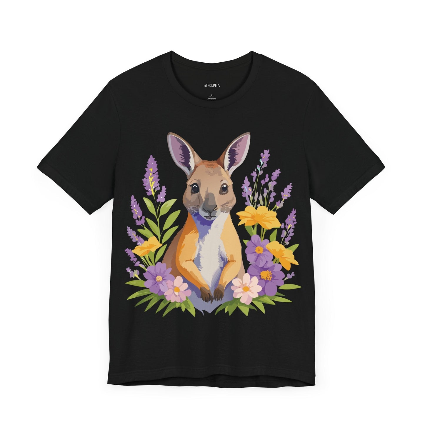 Adelpha Vintage Inspired Graphic Tee Kangaroo Artwork Unisex Jersey Short Sleeve T Shirt
