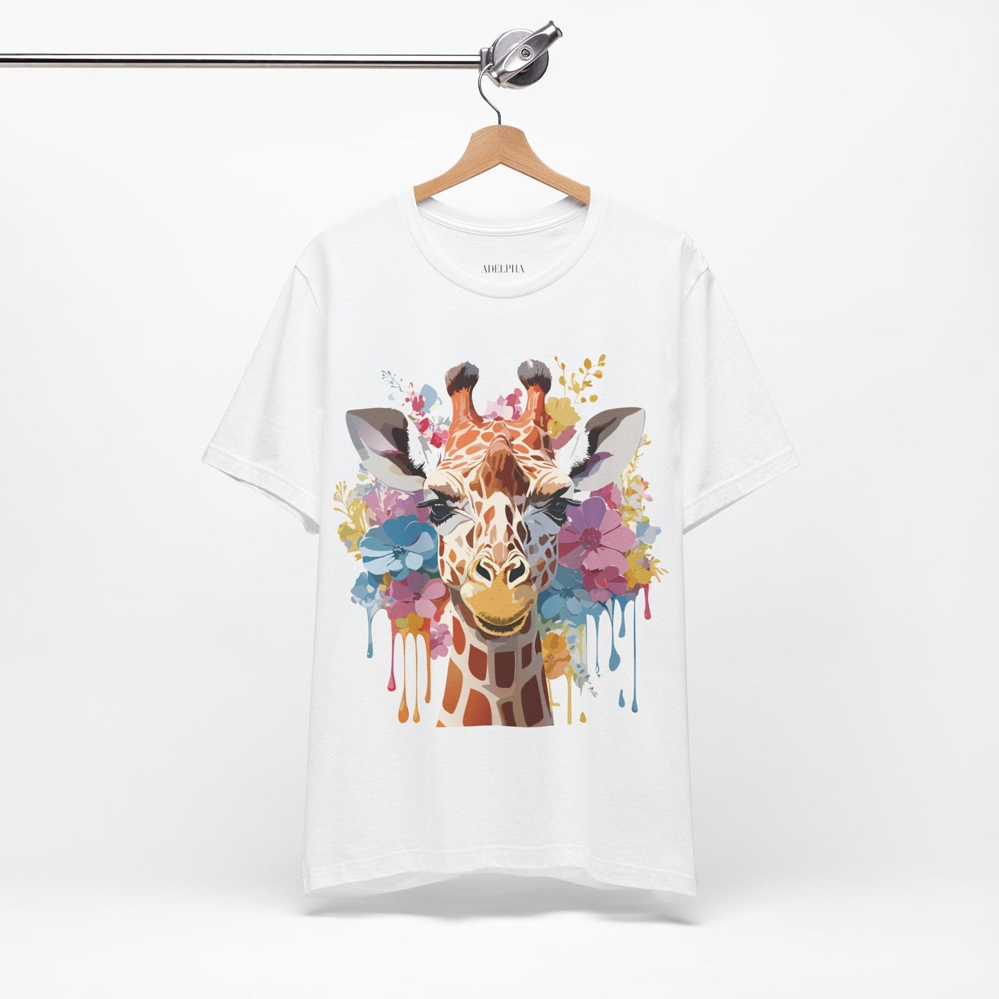 Adelpha Giraffe Graphic Tee Unisex Vintage Inspired Artwork Jersey Short Sleeve