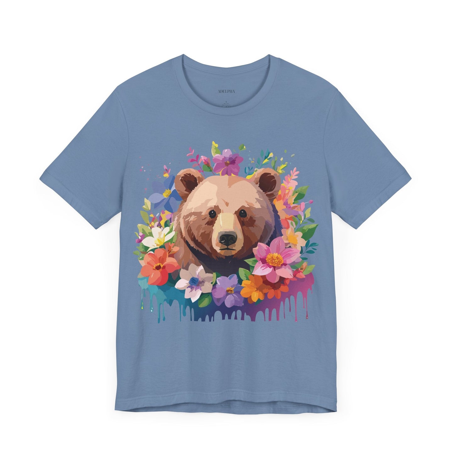 Bear Graphic Unisex 100 Cotton Short Sleeve Art Design Vintage T-Shirt 4