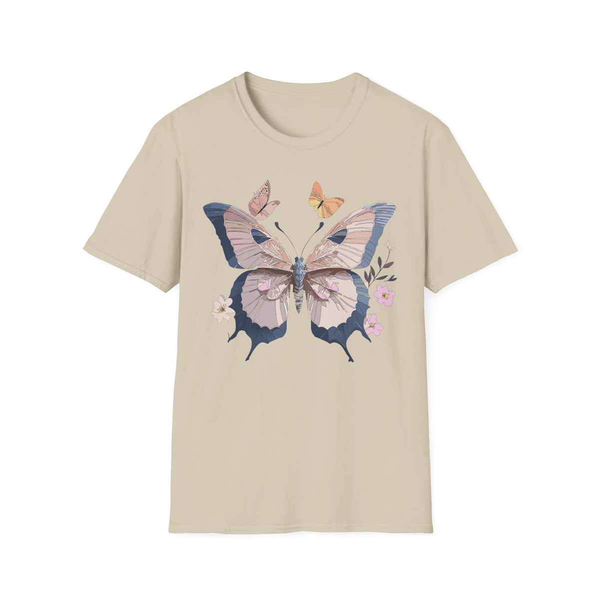 Pastel Butterfly Floral Wings Graphic Design Unisex 100 Cotton Gildan T-Shirt