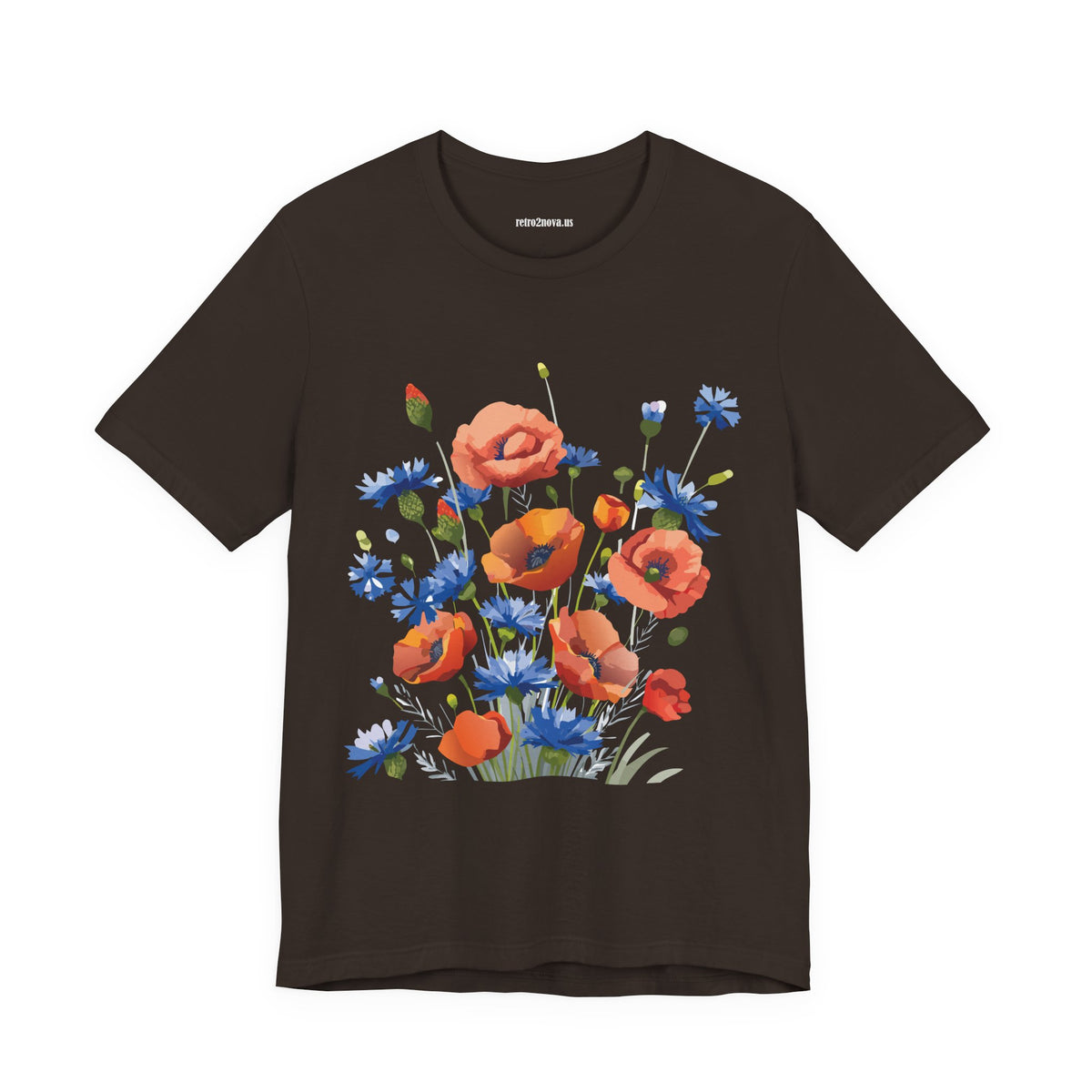 Floral Graphic Unisex Cotton Bella+Canvas Tee with Flowers Design ab8