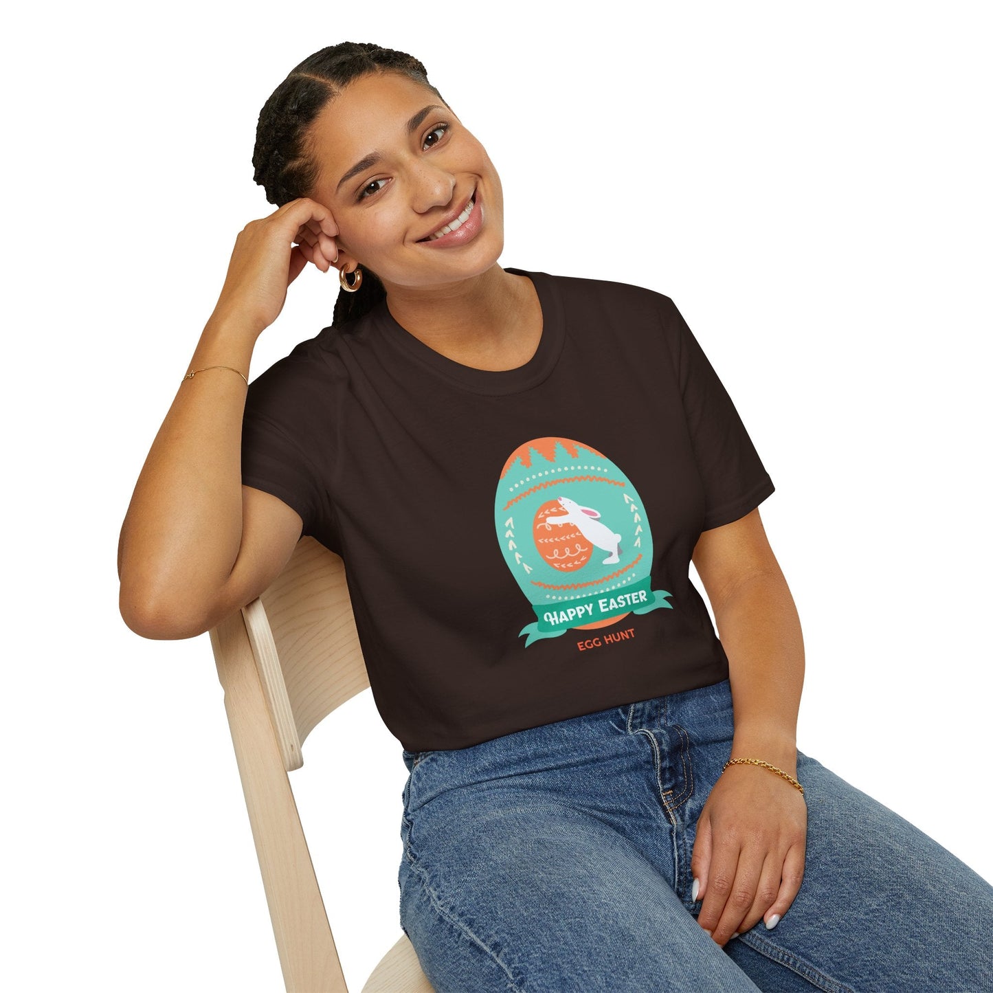 Easter Egg T Shirt Unisex Softstyle Tee With Easter Signature Design 100 Percent Ring Spun Cotton