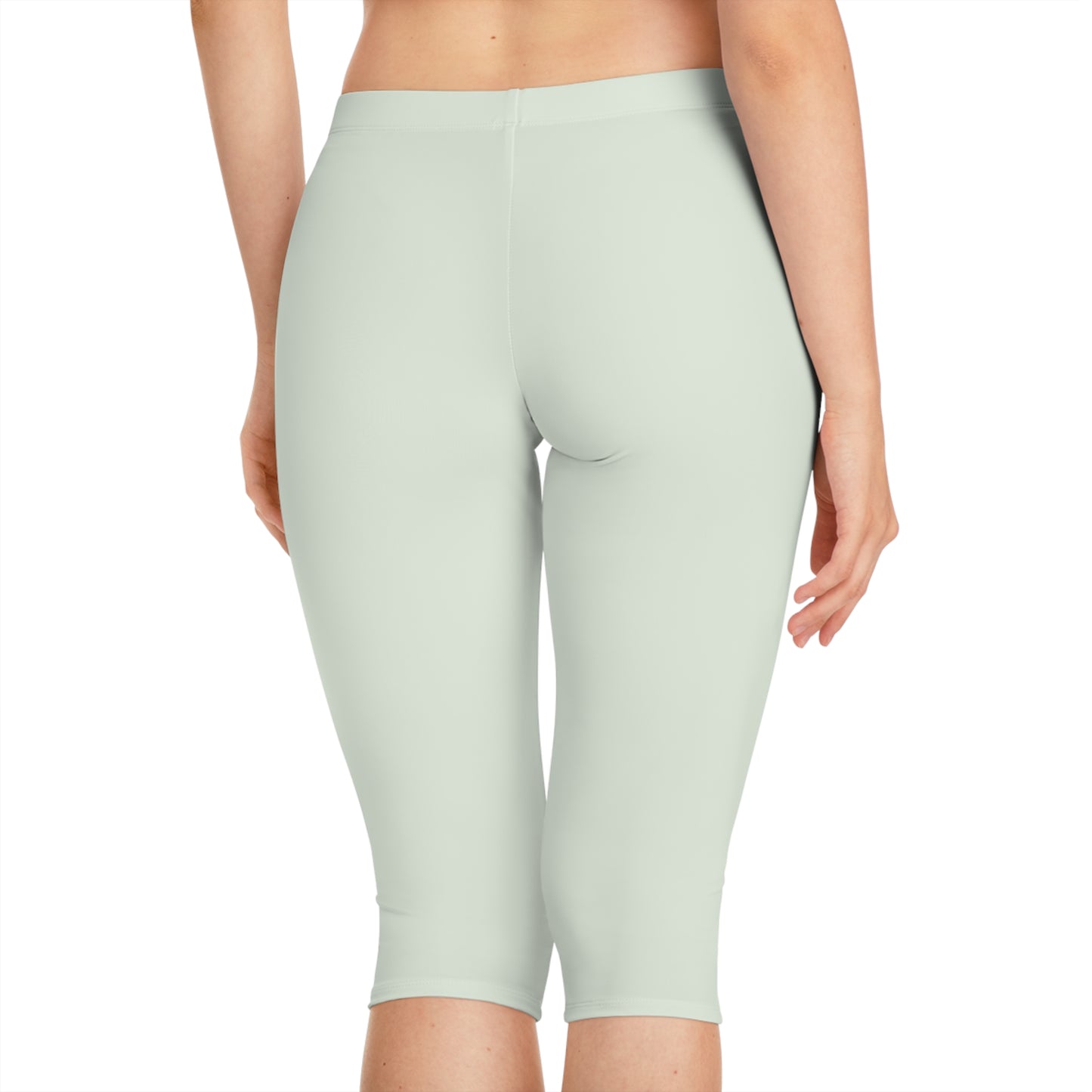 Green Color Capri Leggings, Green Capri Leggings 8