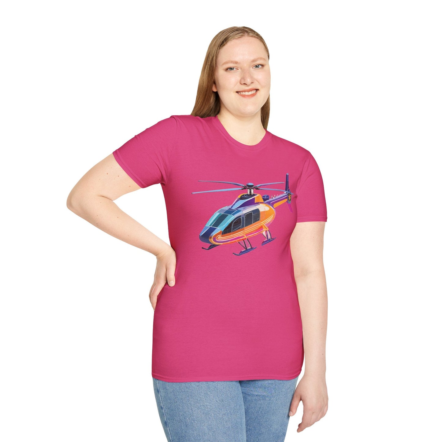 Chopper Helicopter Graphic Unisex Cotton Softstyle Short Sleeve Tee 9