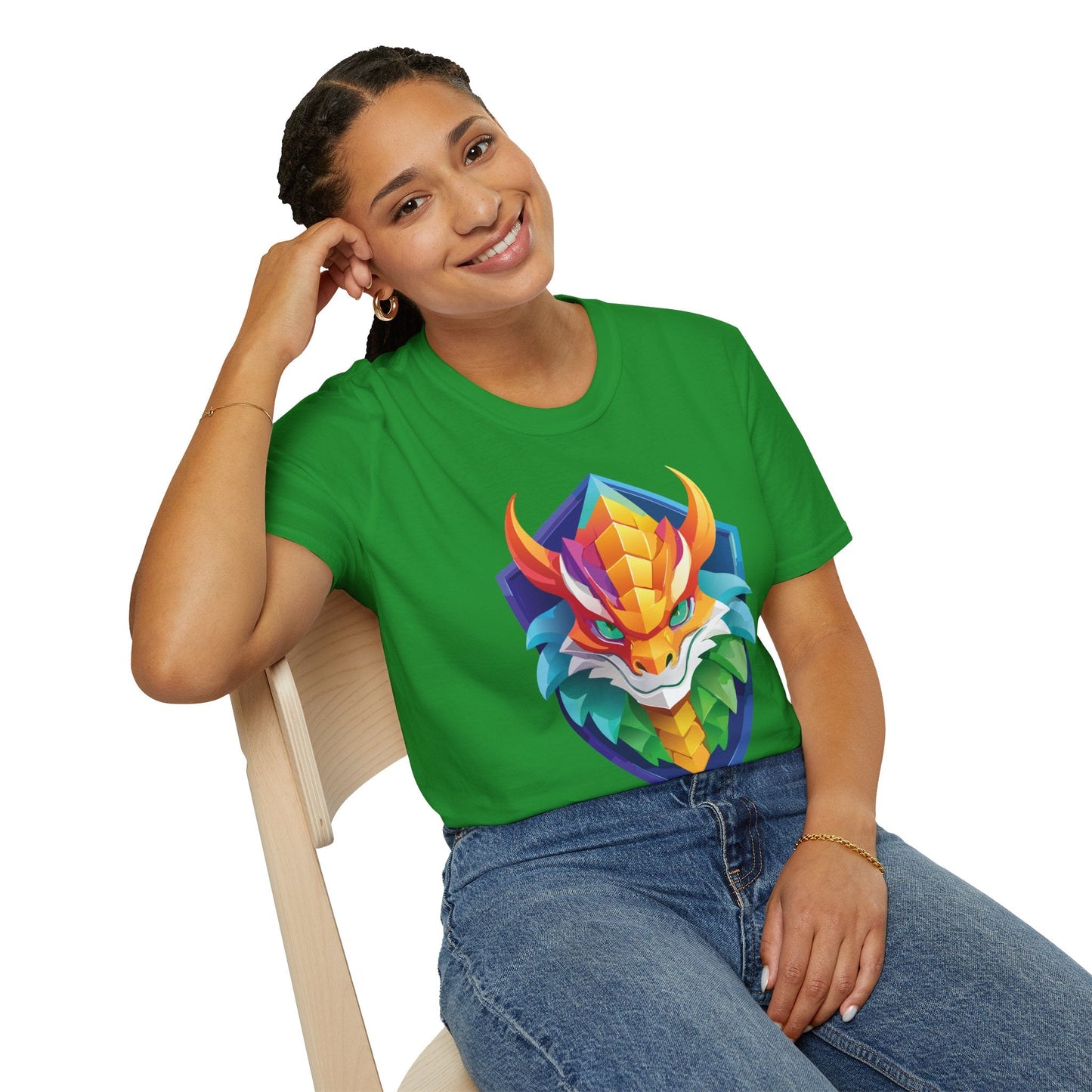Dragon Graphic Unisex Cotton Softstyle Art Design Tee With Animals 6