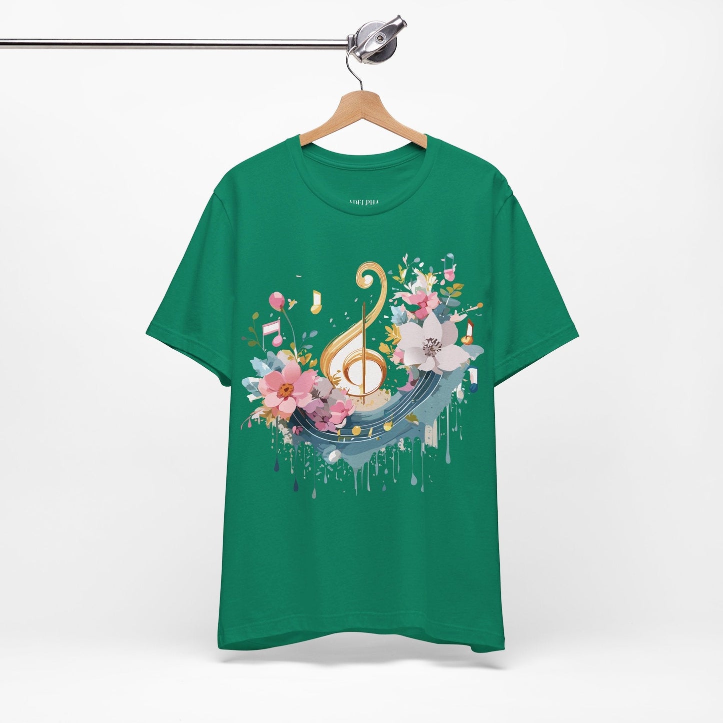 Music Graphic Unisex 100 Cotton Vintage Art with Musical Elements Tee 65