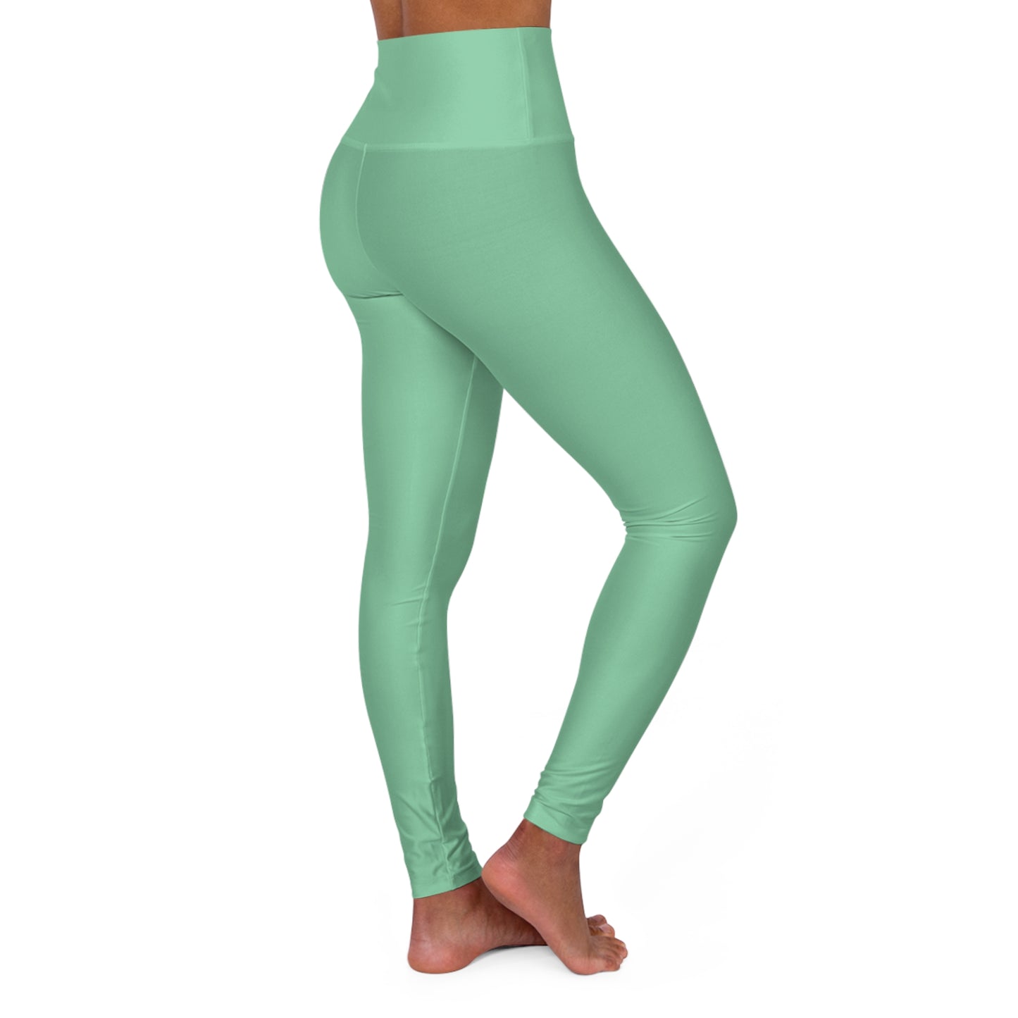 Muted Seaweed Green Color High-Waist Yoga Leggings Women's Seamless Poly-Span Stretchy Pants XS-2XL