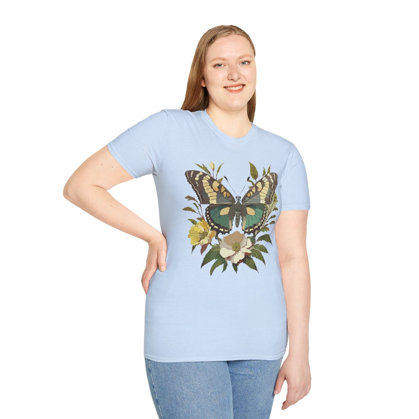 Butterfly Shirt Unisex Monarch Butterfly Tee Gildan Softstyle 64000 100 Percent Ring Spun Cotton