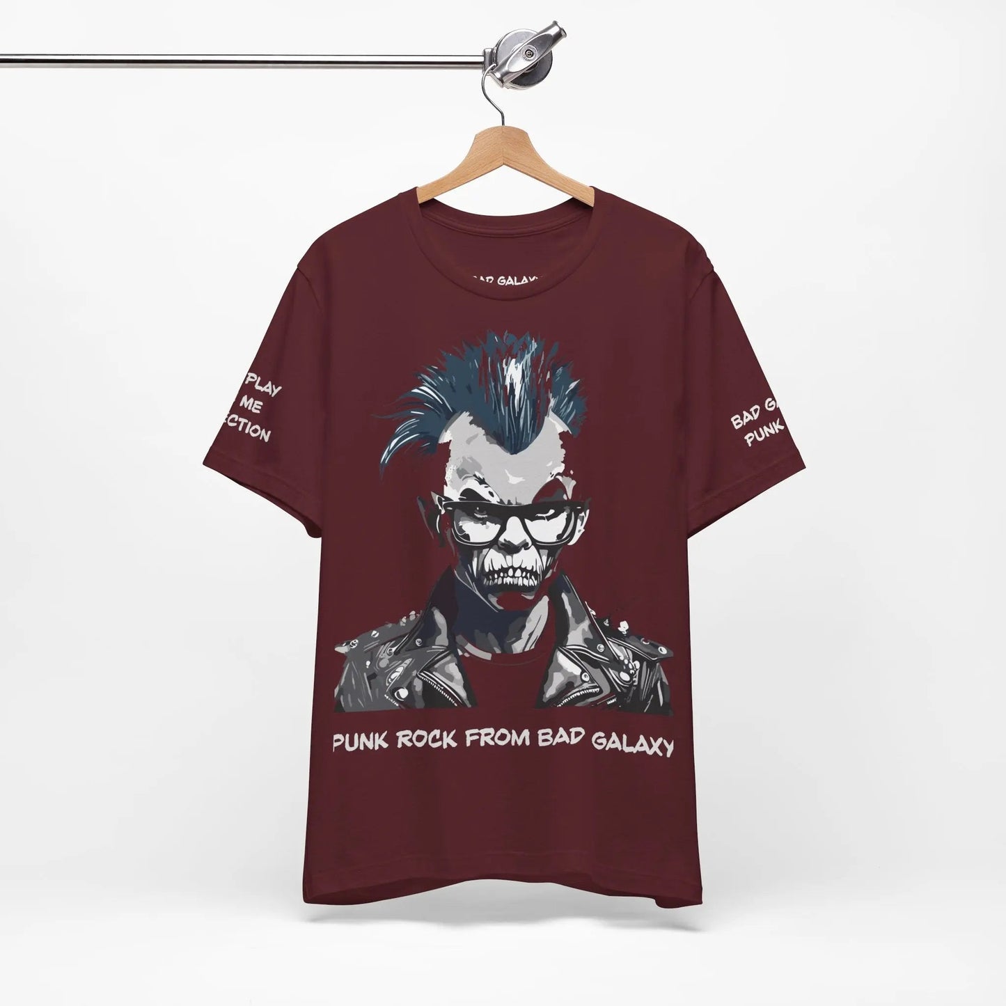 Punk Rock Tee Shirt From Bad Galaxy 100 Percent Cotton Eco Friendly Inks Made To Order USA Designed