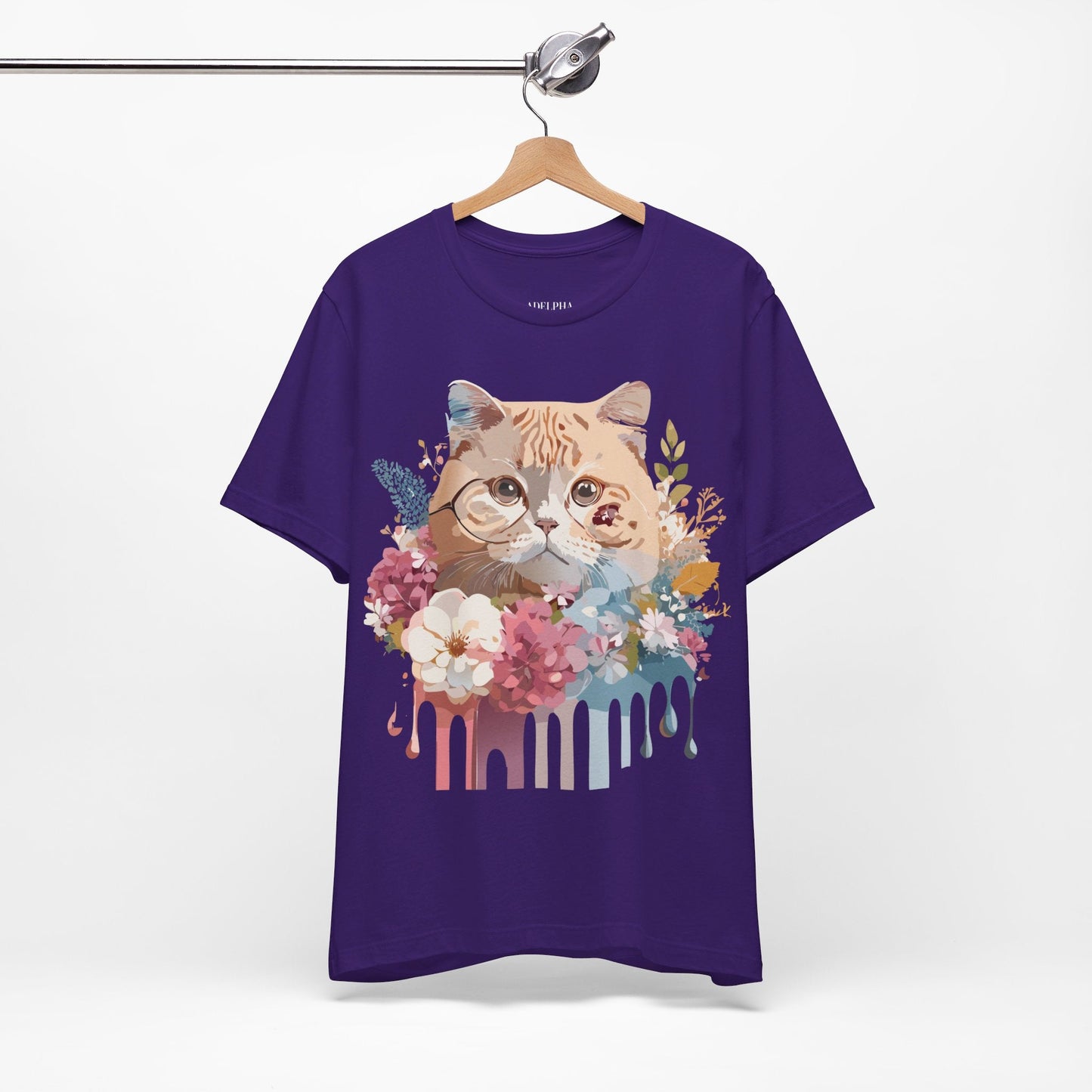 Cat Graphic Tee Unisex Short Sleeve Vintage Inspired Art Design Adelpha