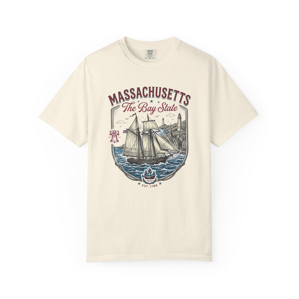 Massachusetts State Travel Tourist Graphic Tee Unisex 100 Cotton Comfort Colors T-Shirt