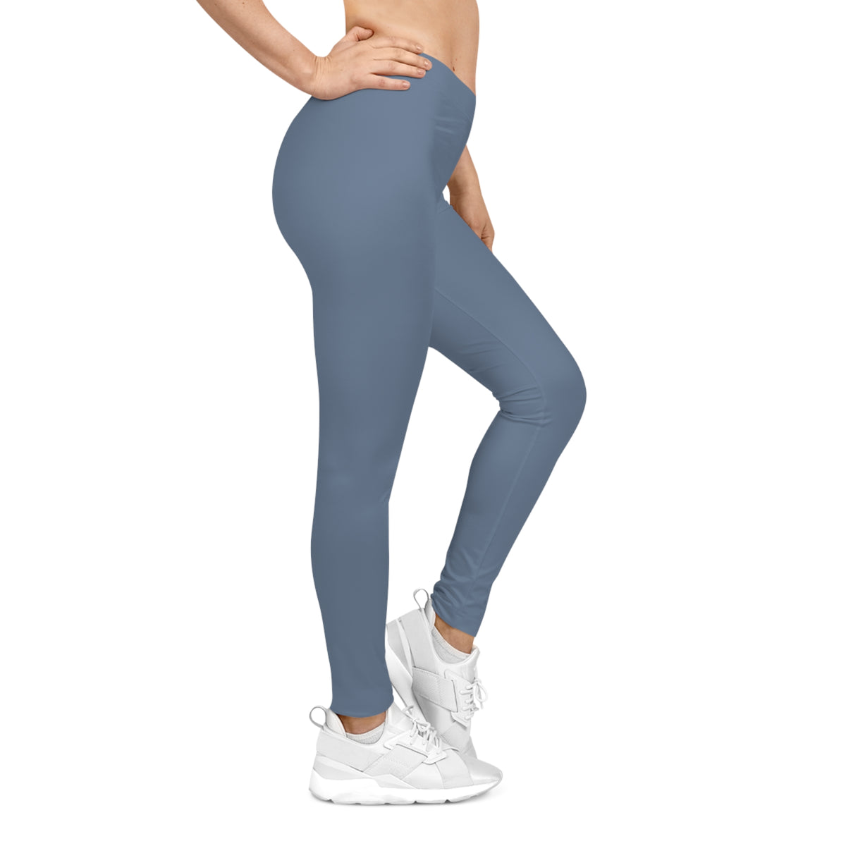 Ash Blue Color Women's Poly-Span Casual Leggings XS-2XL