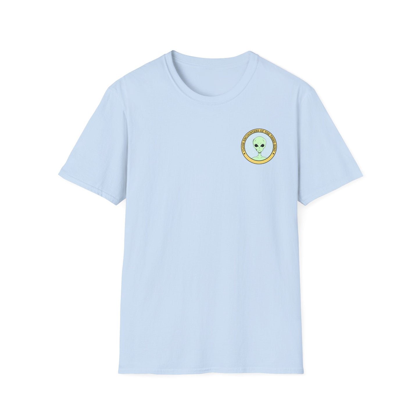 Alien Badge TShirt  Small Chest Logo I Believe Retro Space Tee