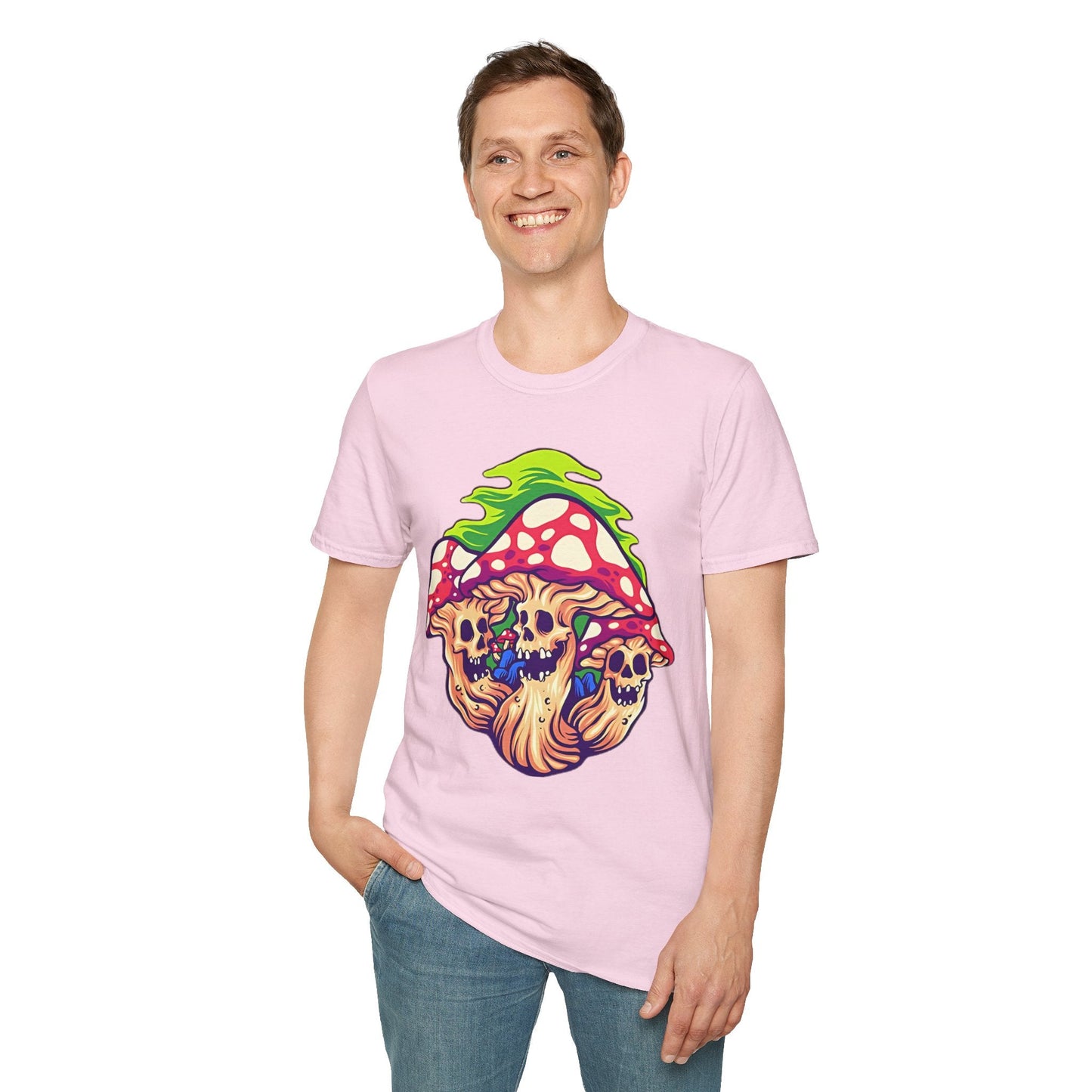 Mashroom Tee Shirt Unisex Softstyle Gildan 64000 Cotton With Funny Mashroom Design