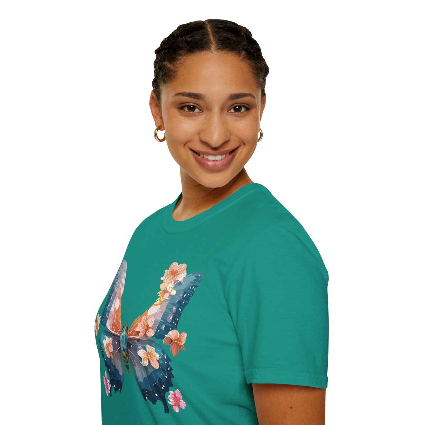 Butterfly Shirt Unisex T Shirt Monarch Print Gildan Softstyle 64000 Ring Spun Cotton Tee