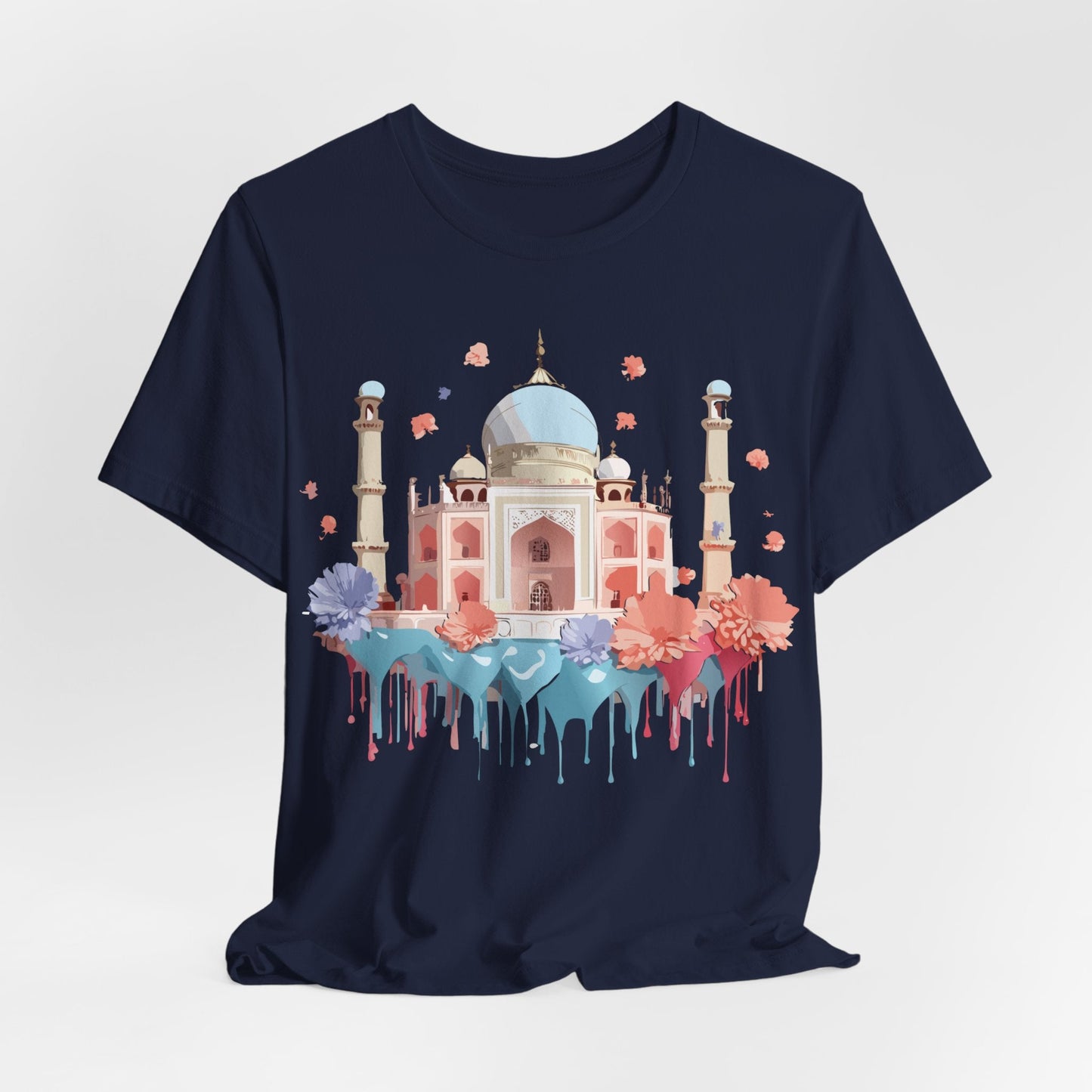 Taj Mahal Graphic Tee Unisex Short Sleeve Shirt By Adelpha Vintage Inspired Artwork