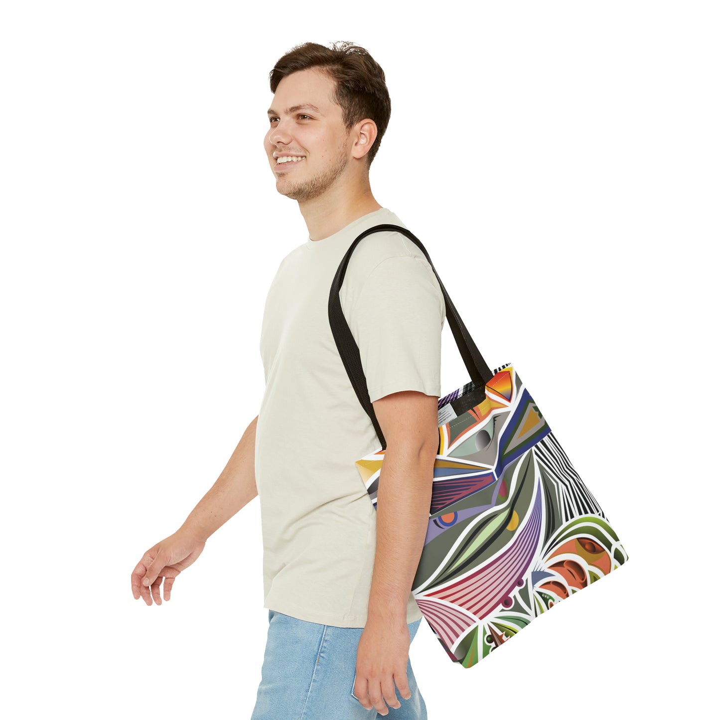 Canvas Bag with Abstract Prints