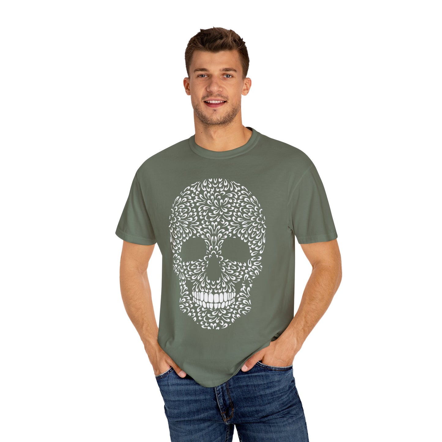 Unisex-T-Shirt aus Baumwolle mit Totenkopf 