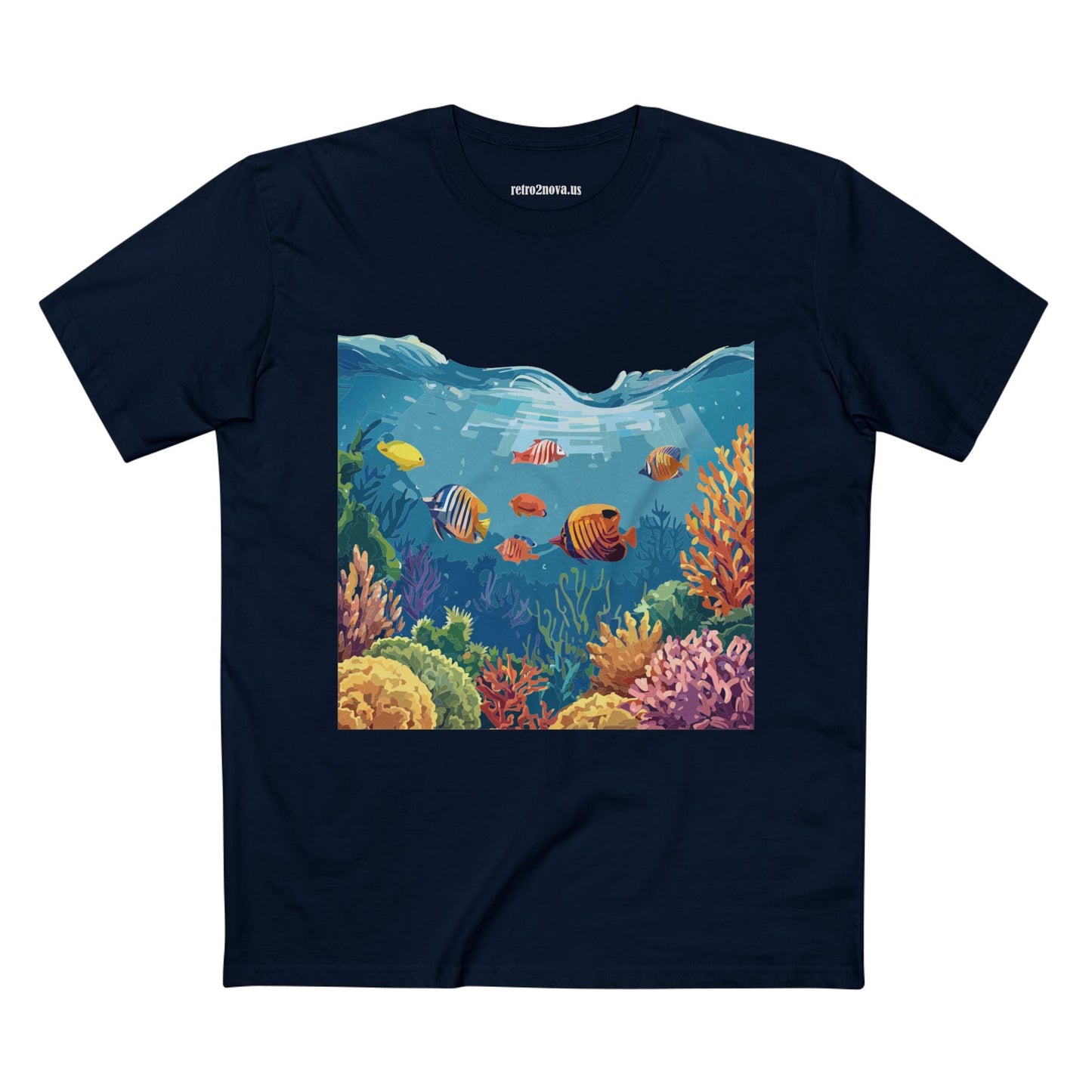 Ocean Pacific OP-25 Unisex Premium Cotton Tee With Original Art Design By Retro2Nova Art Collection