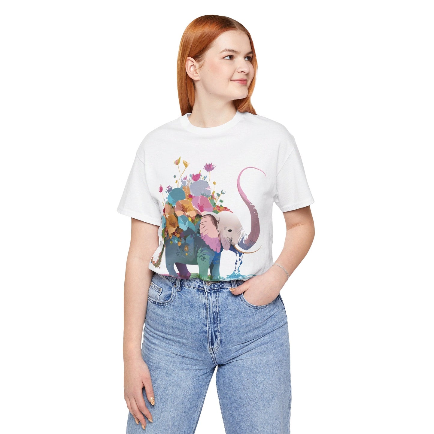 Adelpha Elephant Graphic Tee Unisex Short Sleeve Vintage Inspired Art Design Shirt