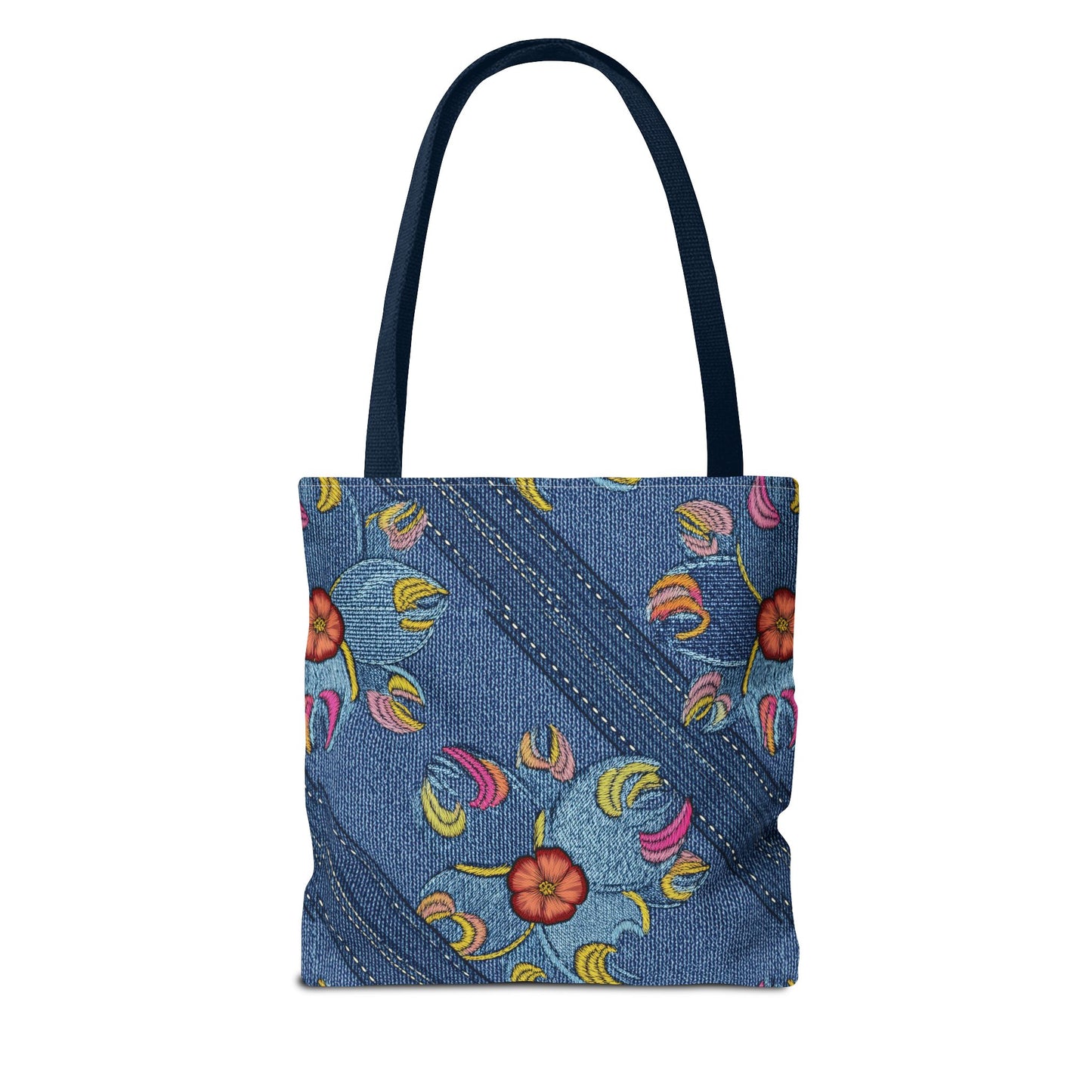 Denim Fabric Imitation Print Unisex Canvas Bag Poly Spun 3 Sizes Tote Bag 161