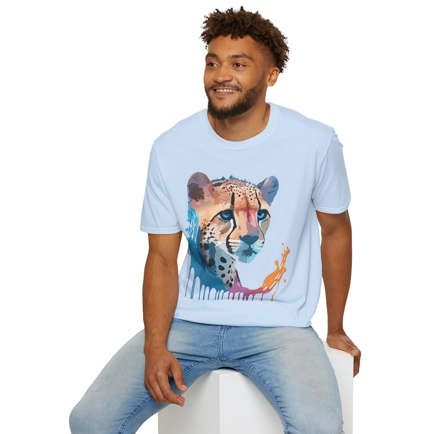 Cheetah Shirt Unisex Tee Softstyle Gildan 64000 100 Percent Ring Spun Cotton