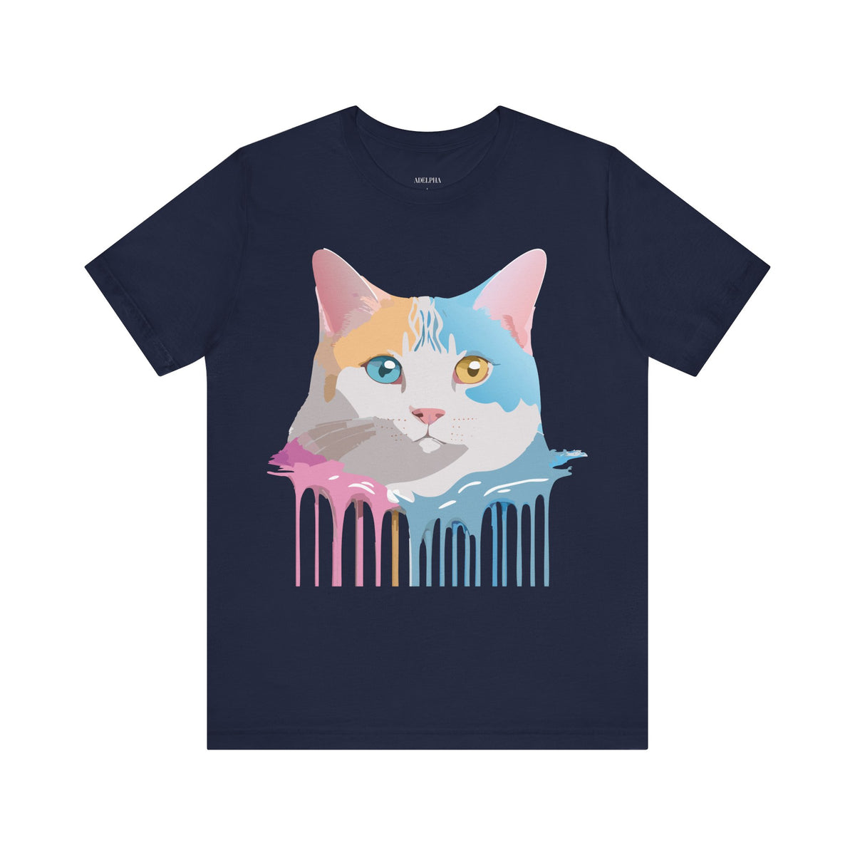 Cat Graphic Unisex Cotton Bella+Canvas Tee with Art Animal Design e108