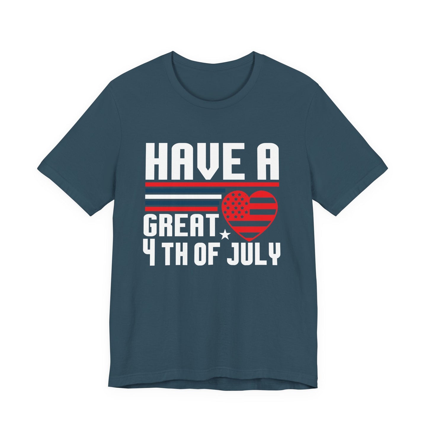 4th of July American Flag Graphic Unisex Cotton T-Shirt 020